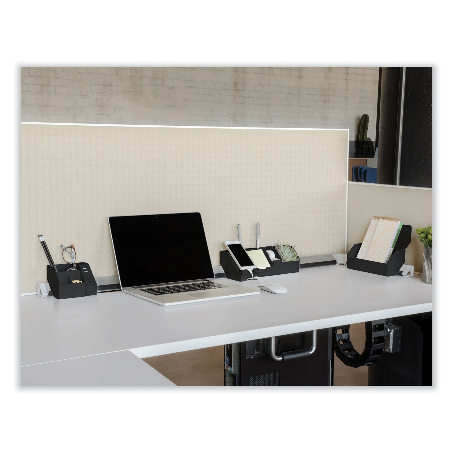 Bostitch® Konnect Desk Organizer and Cable Management 14-Piece Kit, Plastic, Black