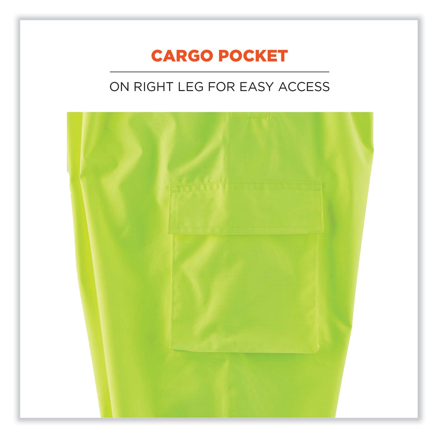 ergodyne® GloWear 8918BK Class E Hi-Vis Rain Bibs Black Bottom, Medium, Lime