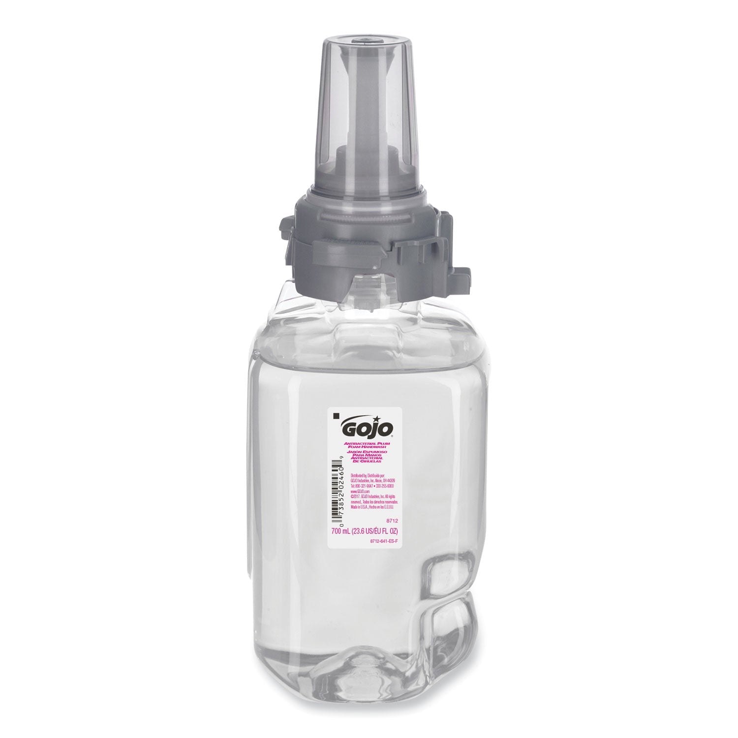 GOJO® Antibacterial Foam Hand Wash Refill for ADX-7 Dispensers, Plum Scent, 700 mL, 4/Carton