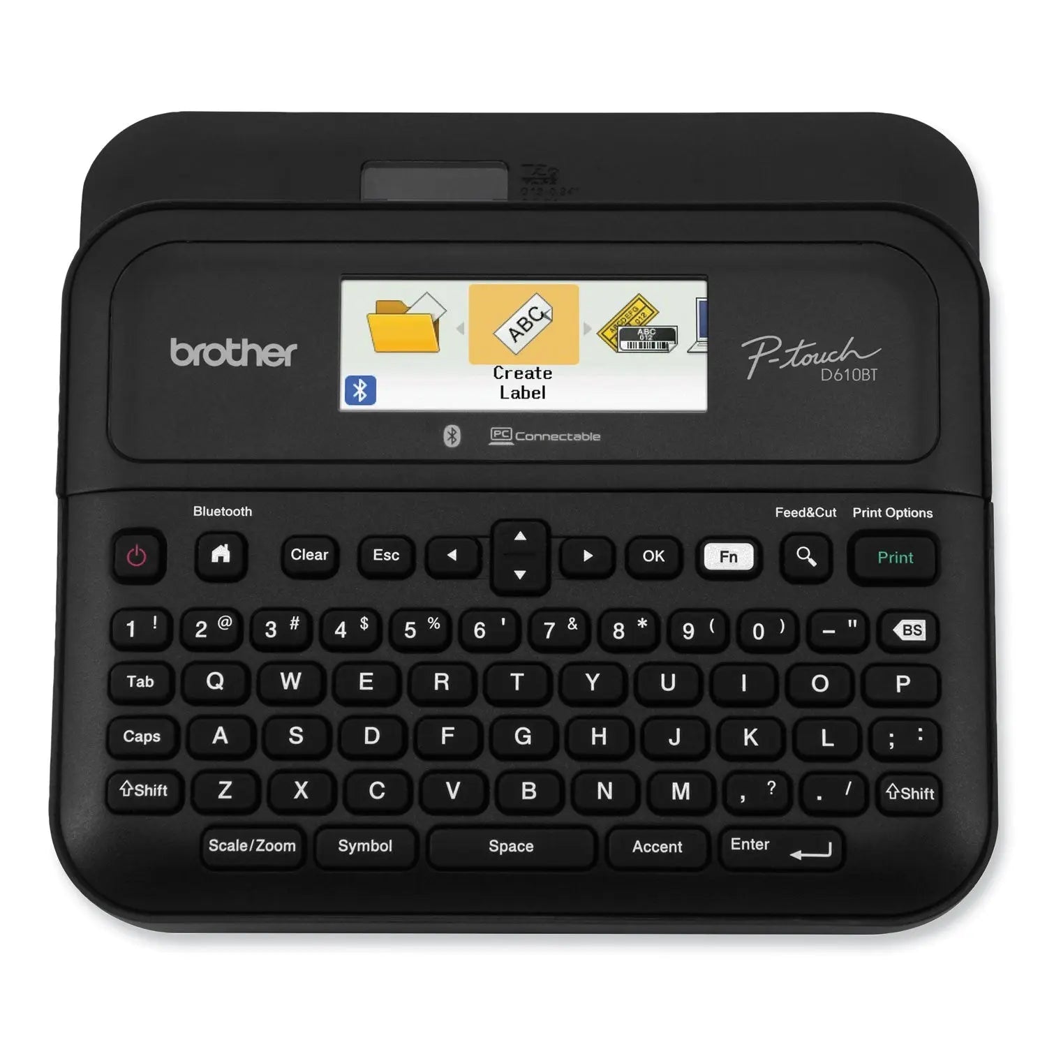 Brother P-Touch® D-610BTVP Connected Label Maker with Color Display, 30 mm/s Print Speed, 14.2 x 6 x 13.3