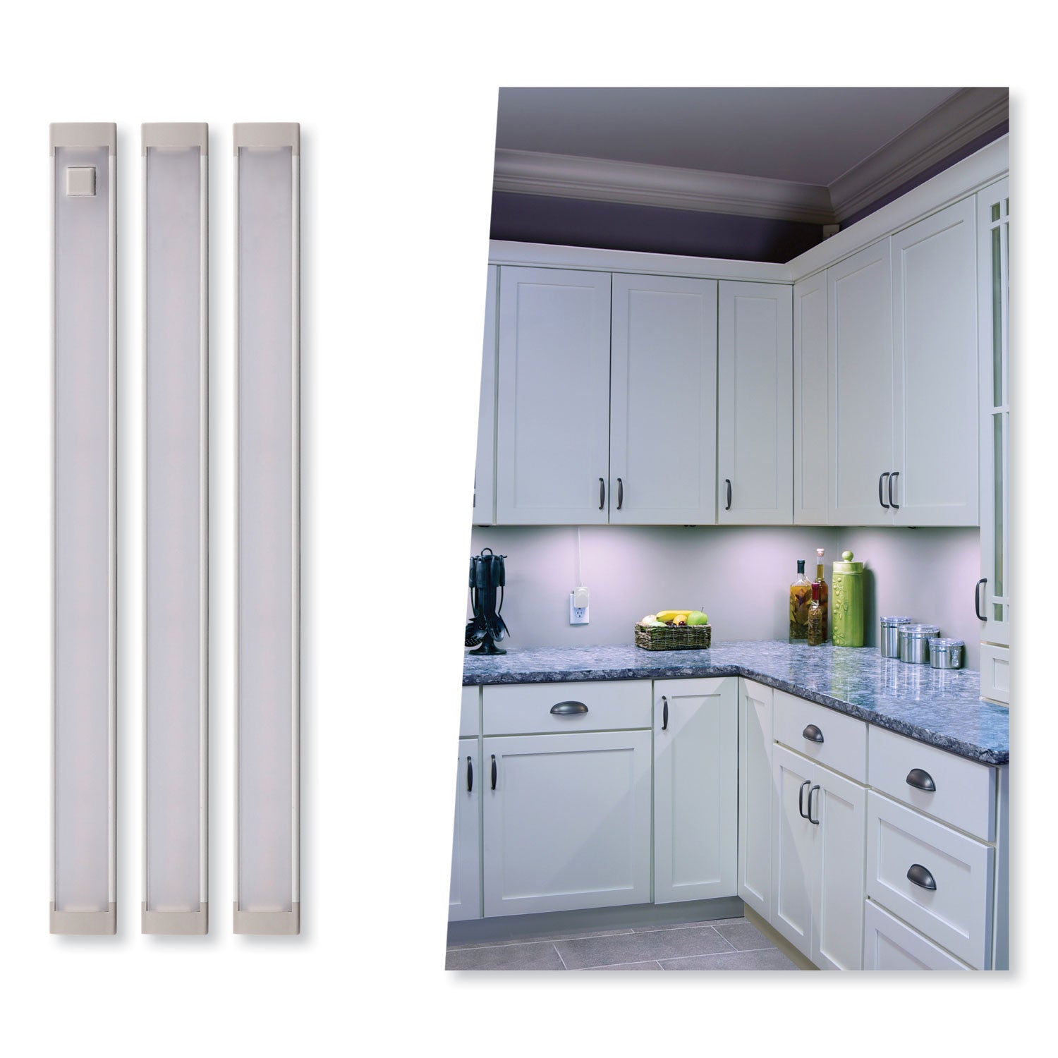 BLACK+DECKER LED Dimmable Under Counter Lighting with Motion Sensor Three-Bar Kit, 0.78w x 0.39h