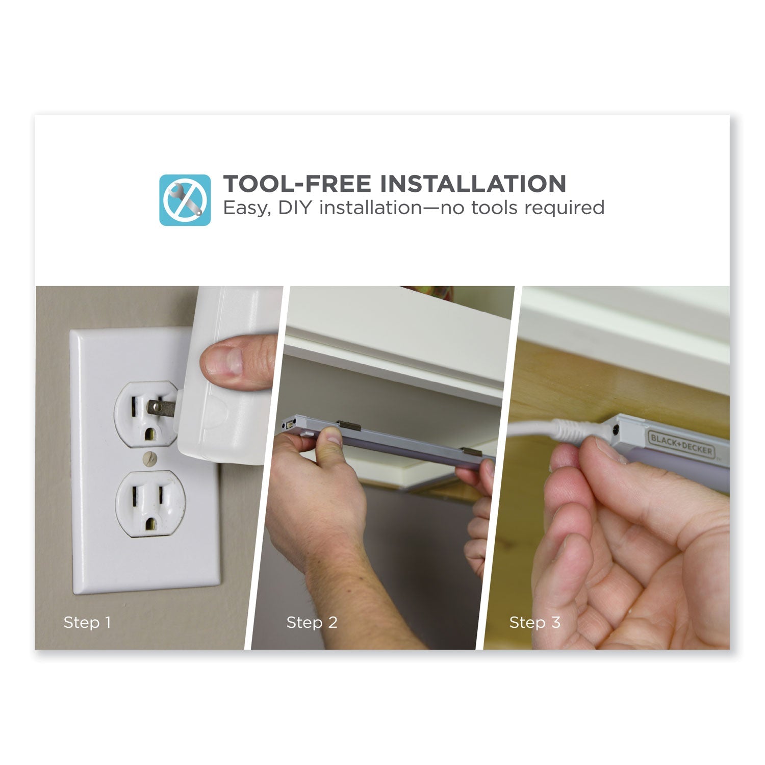 BLACK+DECKER LED Dimmable Under Counter Lighting with Motion Sensor Three-Bar Kit, 0.78w x 0.39h