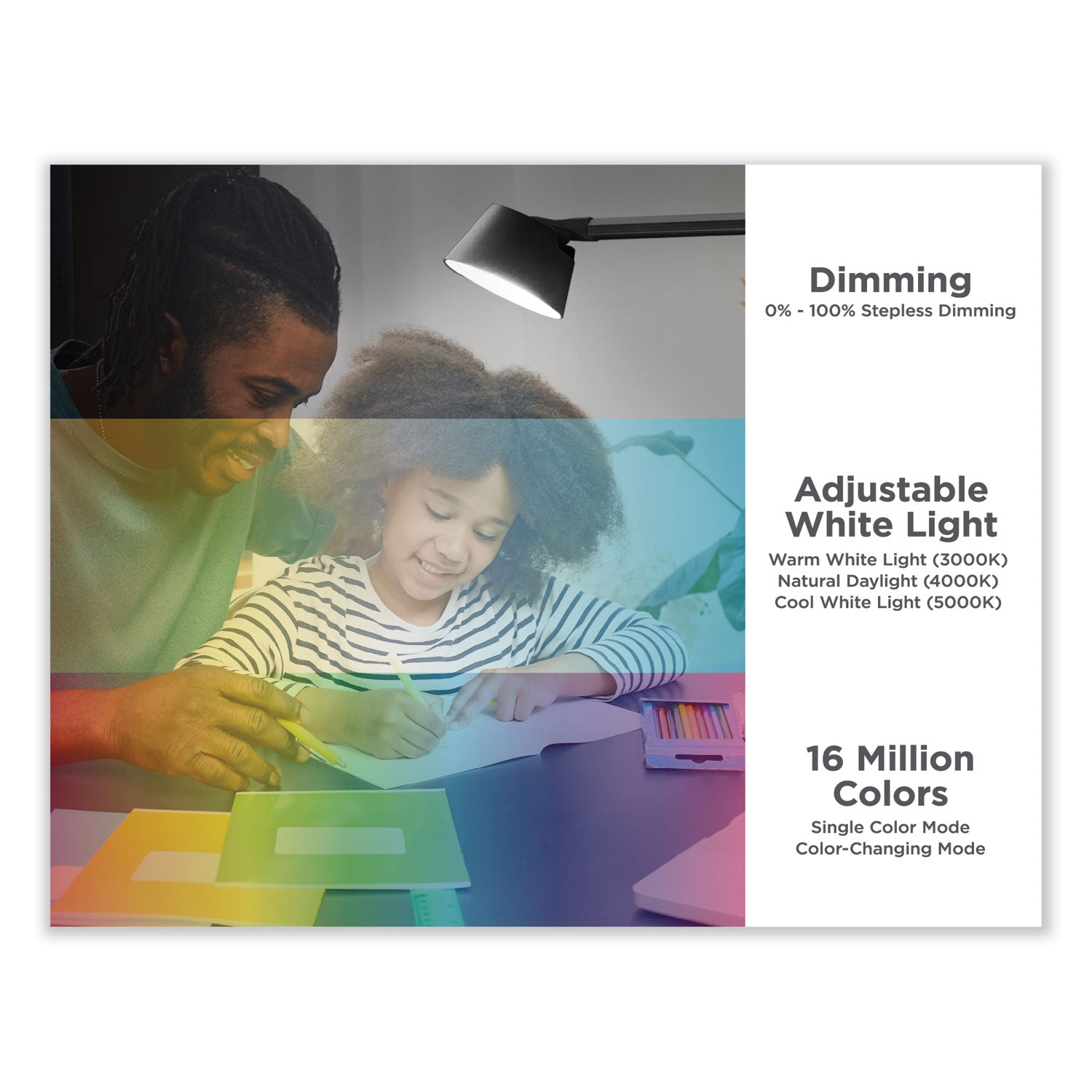 BLACK+DECKER PureOptics Verve Designer Series LED Desk Lamp with Clamp Base, 13.58" High, Black