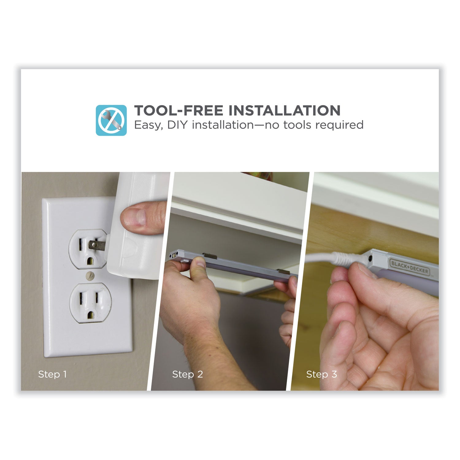 BLACK+DECKER LED Dimmable Under Counter Lighting with Motion Sensor and Magnetic Option Nine-Inch One-Bar Kit, 0.78w x 0.39h