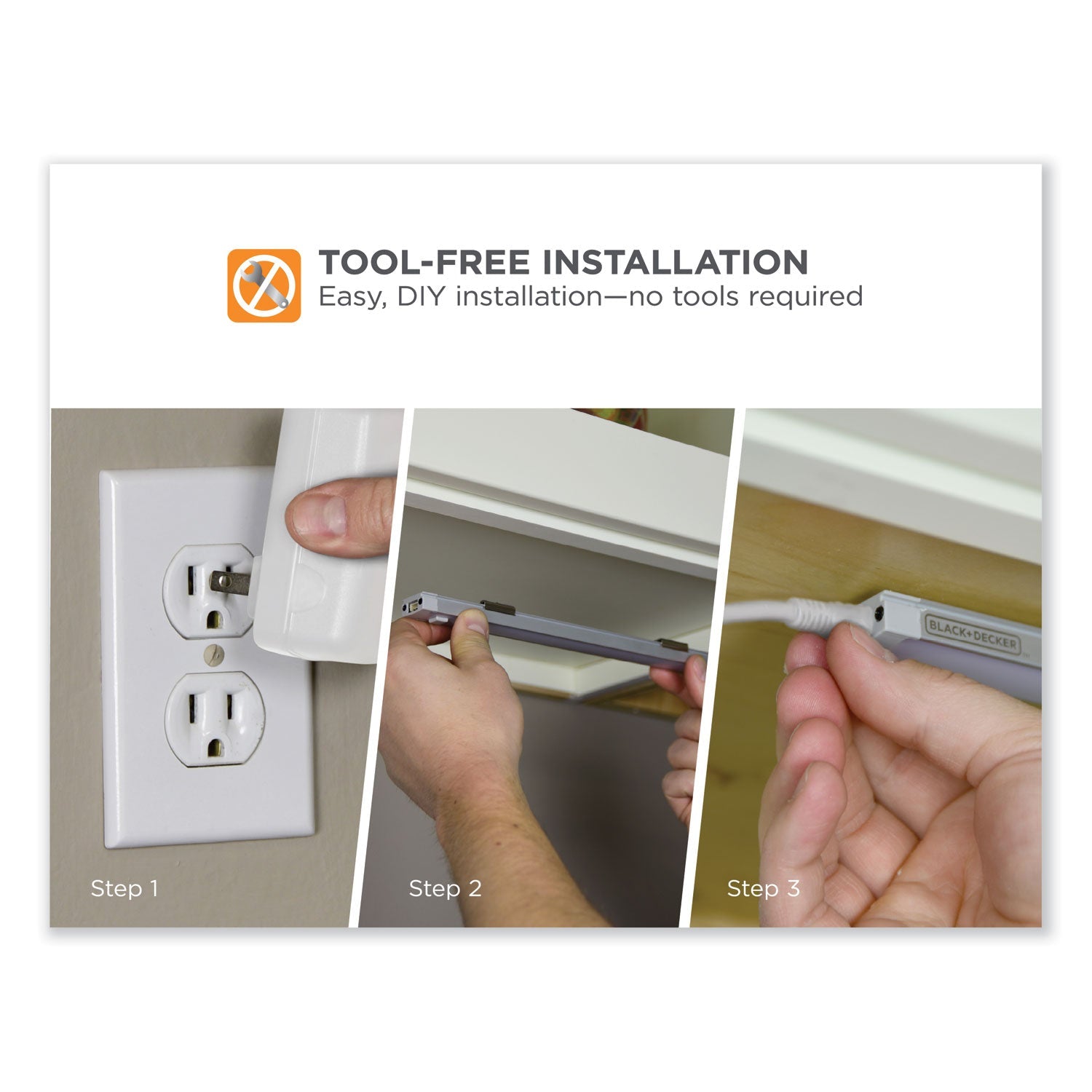 BLACK+DECKER LED Under Cabinet Lighting Three-Bar Kit, 0.78w x 0.39h