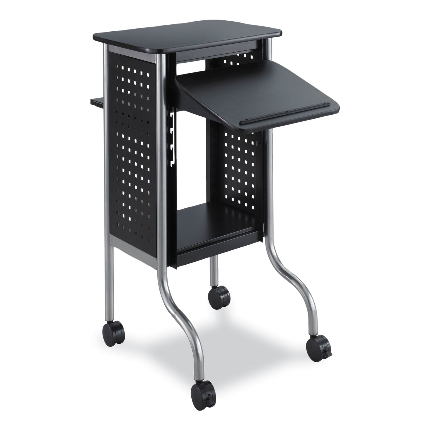 Safco Scoot Presentation Cart | 4-Shelf Black