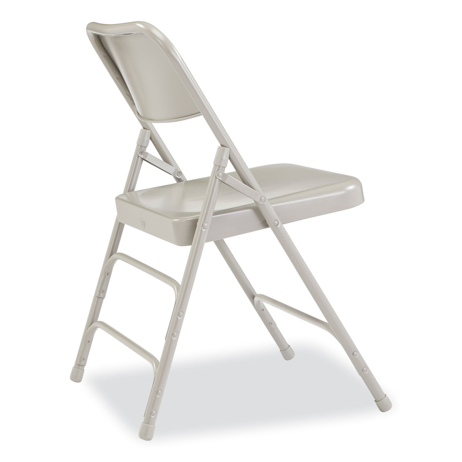 NPS® 300 Series Deluxe All-Steel Triple Brace Folding Chair, Supports Up to 480 lb, 17.25" Seat Height, Gray, 4/Carton