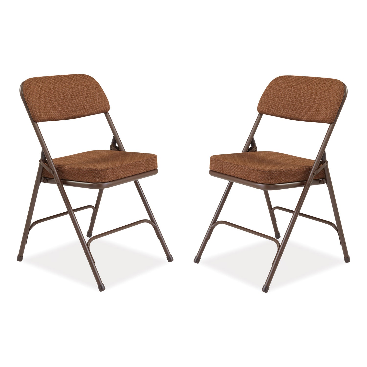 NPS® 3200 Series Premium Fabric Dual-Hinge Folding Chair, Supports Up to 300 lb, Gold Seat, Gold Back, Brown Base, 2/Carton