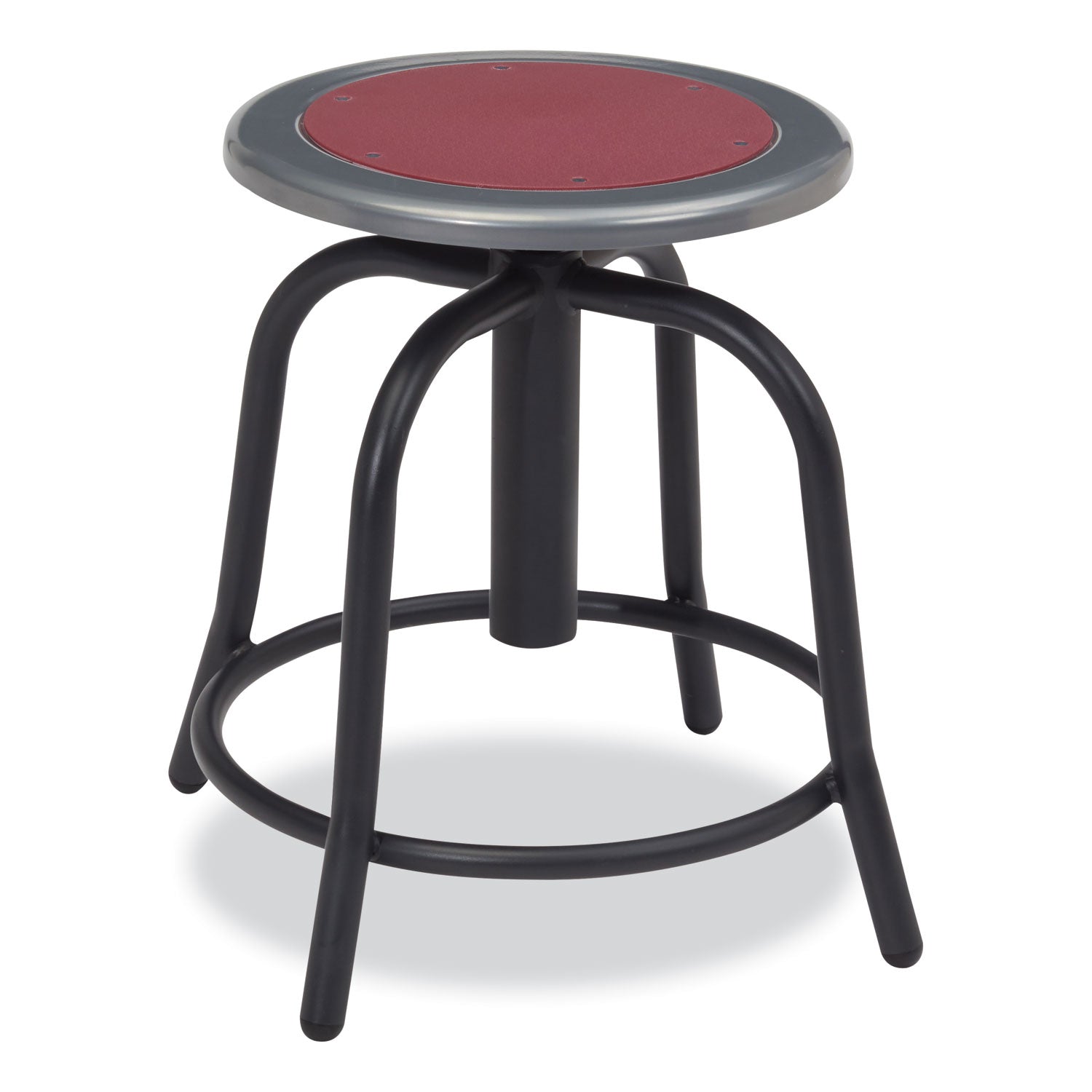 Adj Height Metal Seat Stool | 18"-24", Burgundy