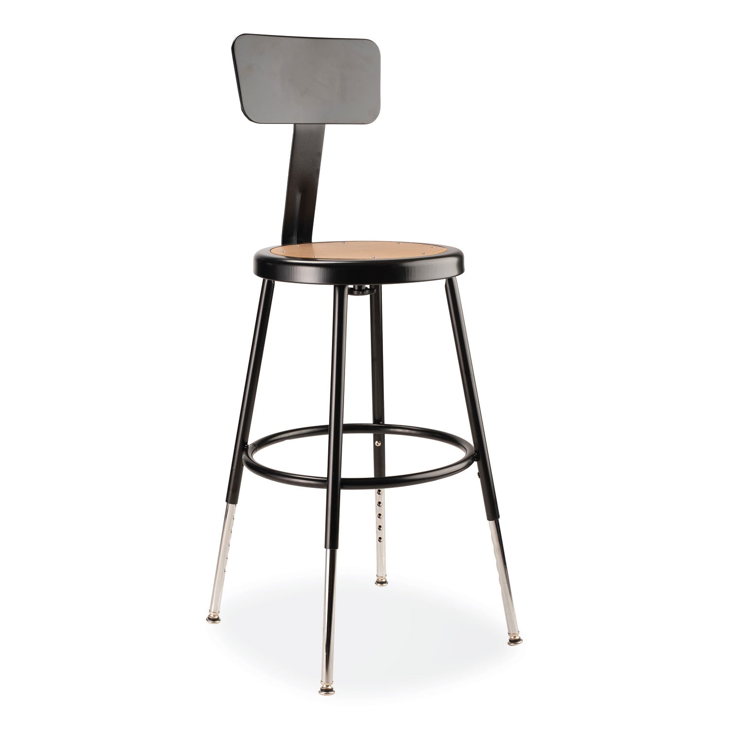 Adj Heavy-Duty Stool w/ Backrest | 19"-27", Masonite