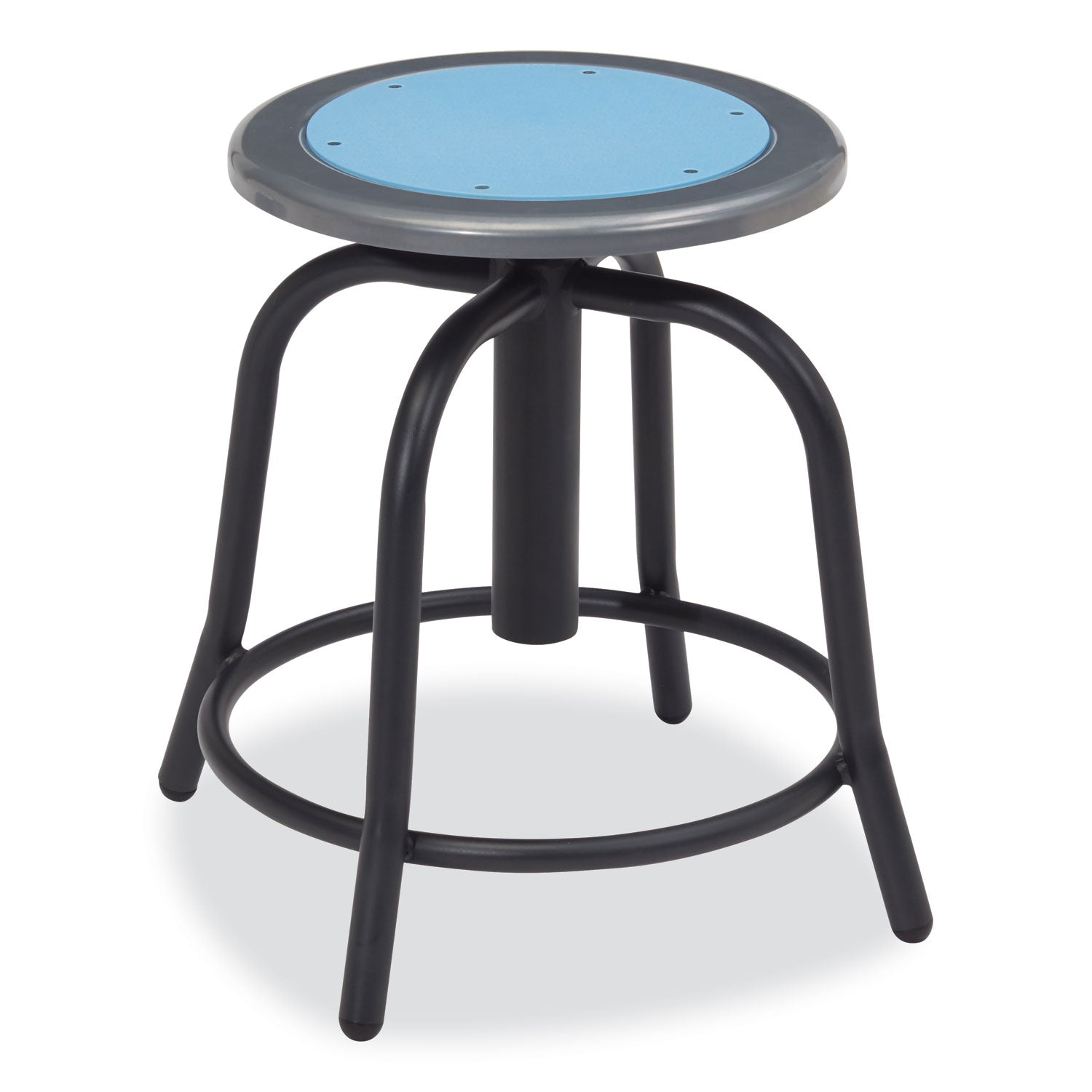 Adj Height Metal Seat Stool | 18"-24", Blueberry