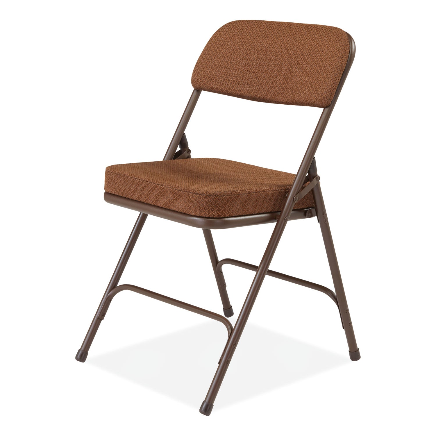 NPS® 3200 Series Premium Fabric Dual-Hinge Folding Chair, Supports Up to 300 lb, Gold Seat, Gold Back, Brown Base, 2/Carton