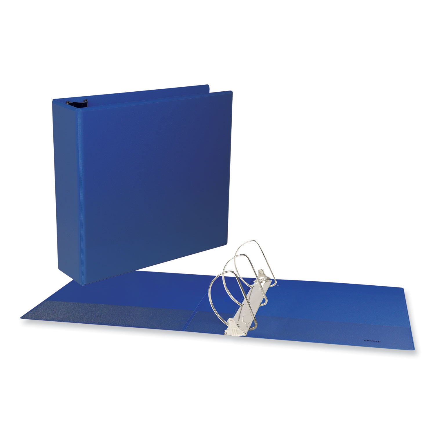 Universal® Slant D-Ring View Binder, 3 Rings, 3" Capacity, 11 x 8.5, Navy Blue