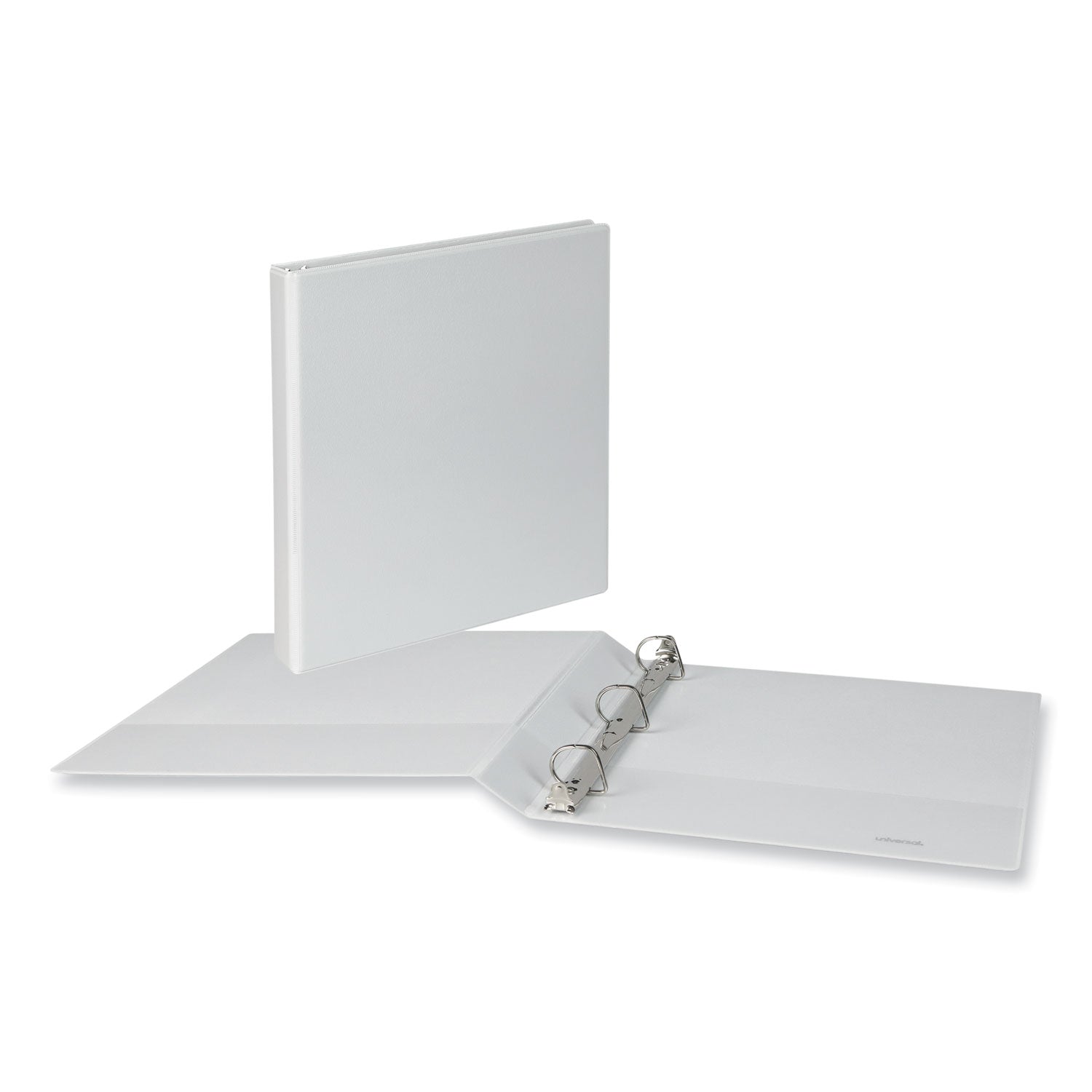 Universal® Slant D-Ring View Binder, 3 Rings, 1" Capacity, 11 x 8.5, White, 12/Carton