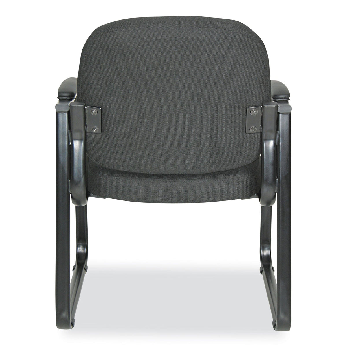 Alera® Alera Genaro Series Fabric Half-Back Sled Base Guest Chair, 25" x 24.80" x 33.66", Black Seat, Black Back, Black Base