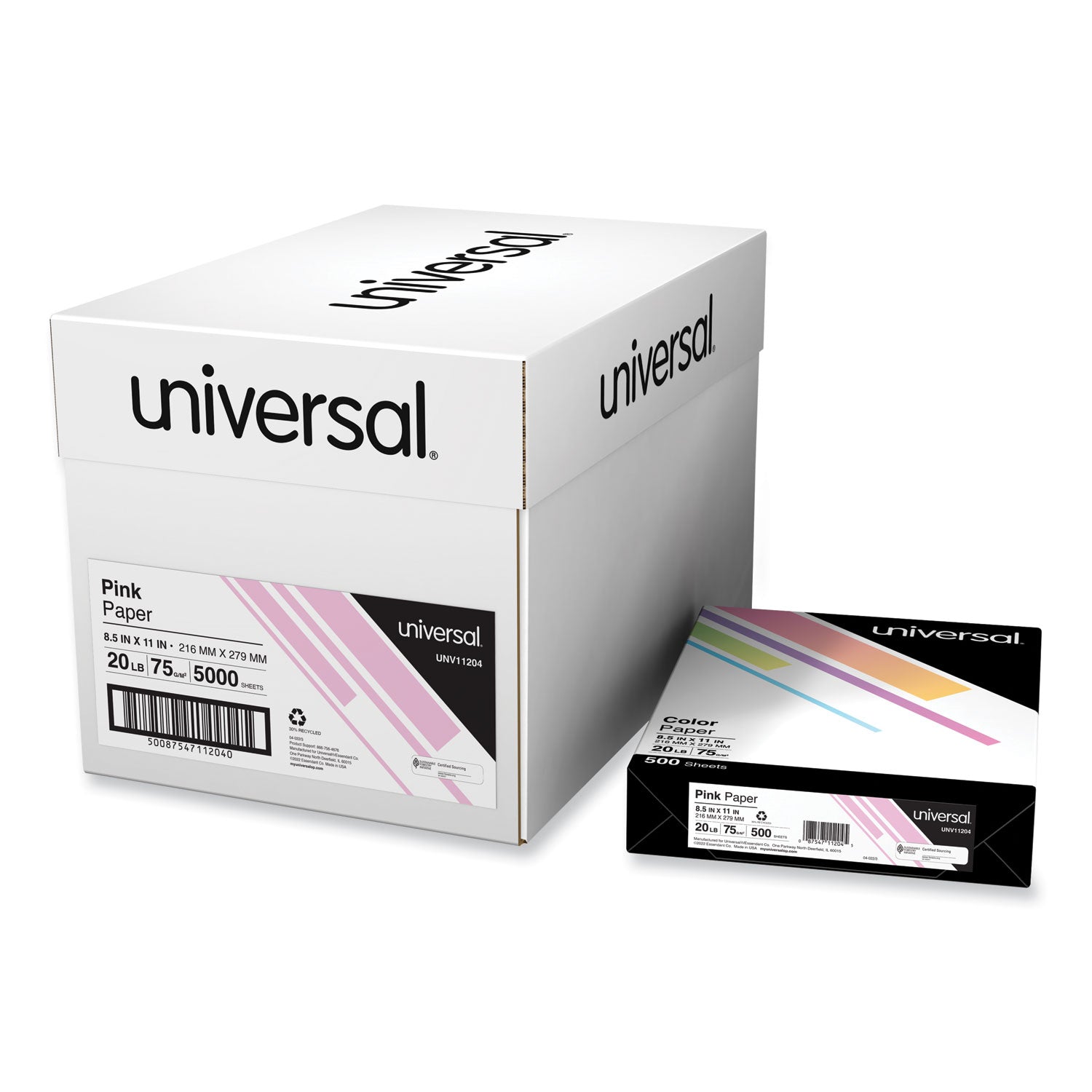 Deluxe Colored Paper | 20lb Pink, 10 Reams/Case