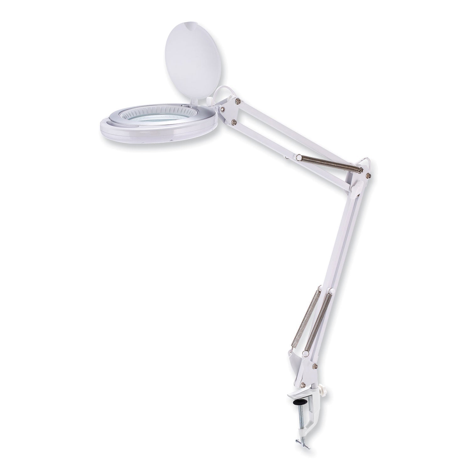 BLACK+DECKER PureOptics LED Magnifying Dimmable Desk Lamp with Clamp Mount, 17" High, White