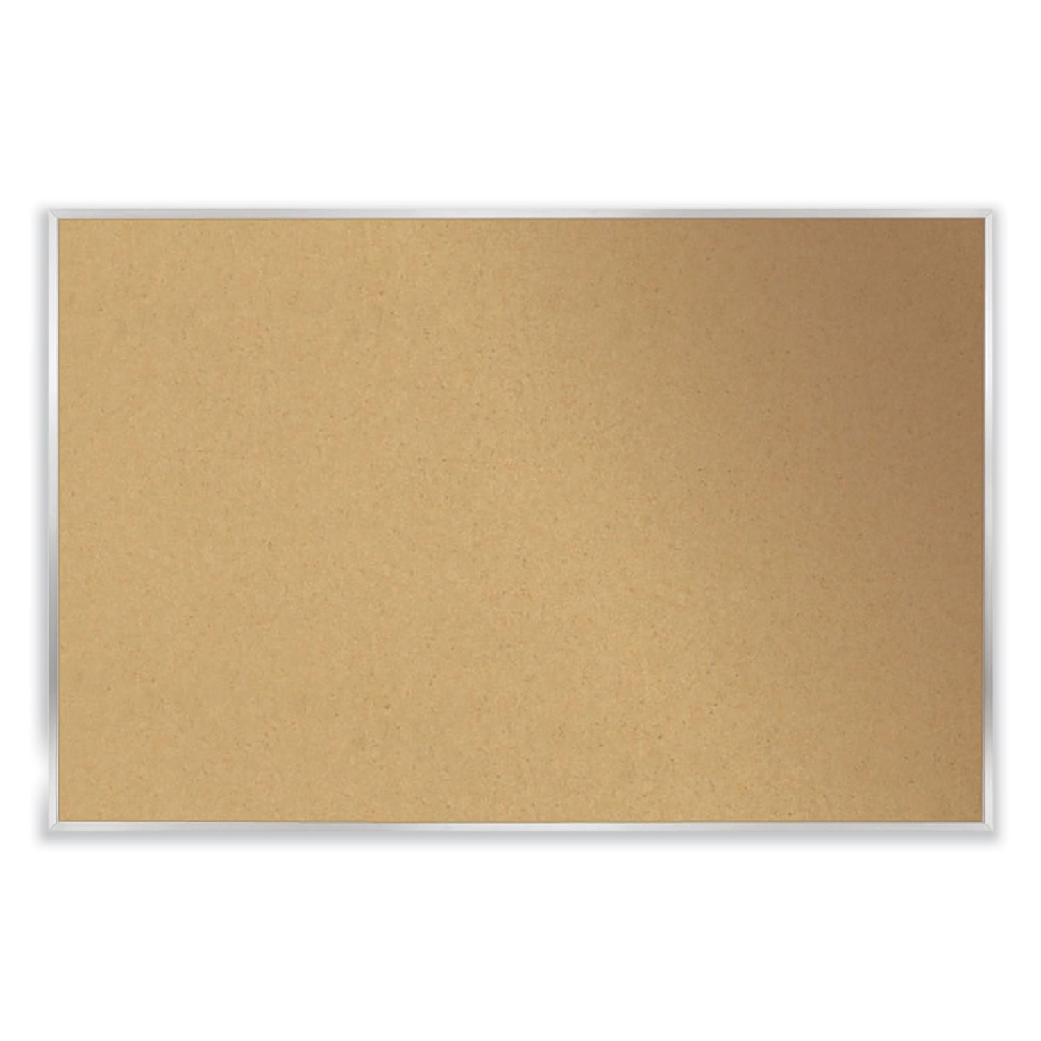 Ghent Aluminum-Frame Natural Corkboard, 96.5" x 48.5", Tan Surface, Satin Aluminum Frame