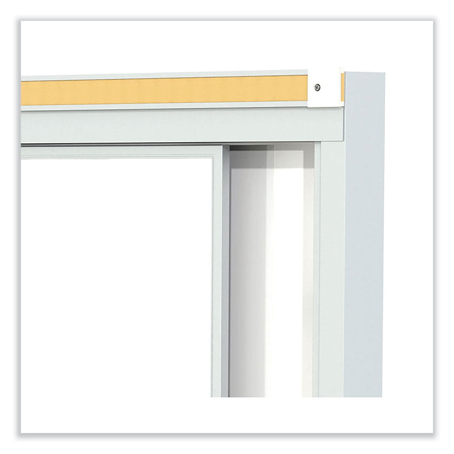 Ghent Horizontal Sliding Porcelain Magnetic Whiteboard, 72" x 48", White Surface, Anodized Aluminum Frame