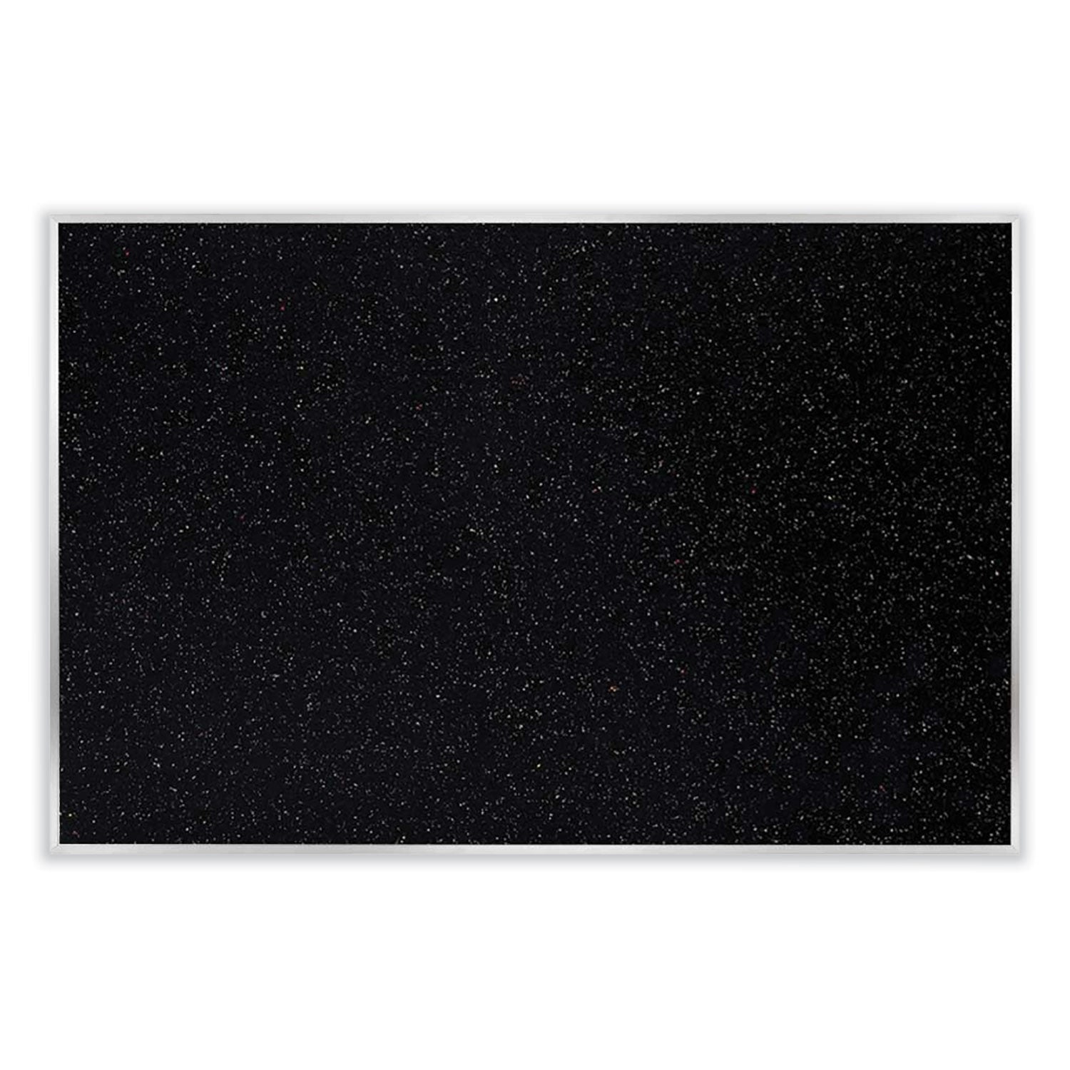 Ghent Aluminum-Frame Recycled Rubber Bulletin Boards, 96.5" x 48.5", Confetti Surface, Satin Aluminum Frame
