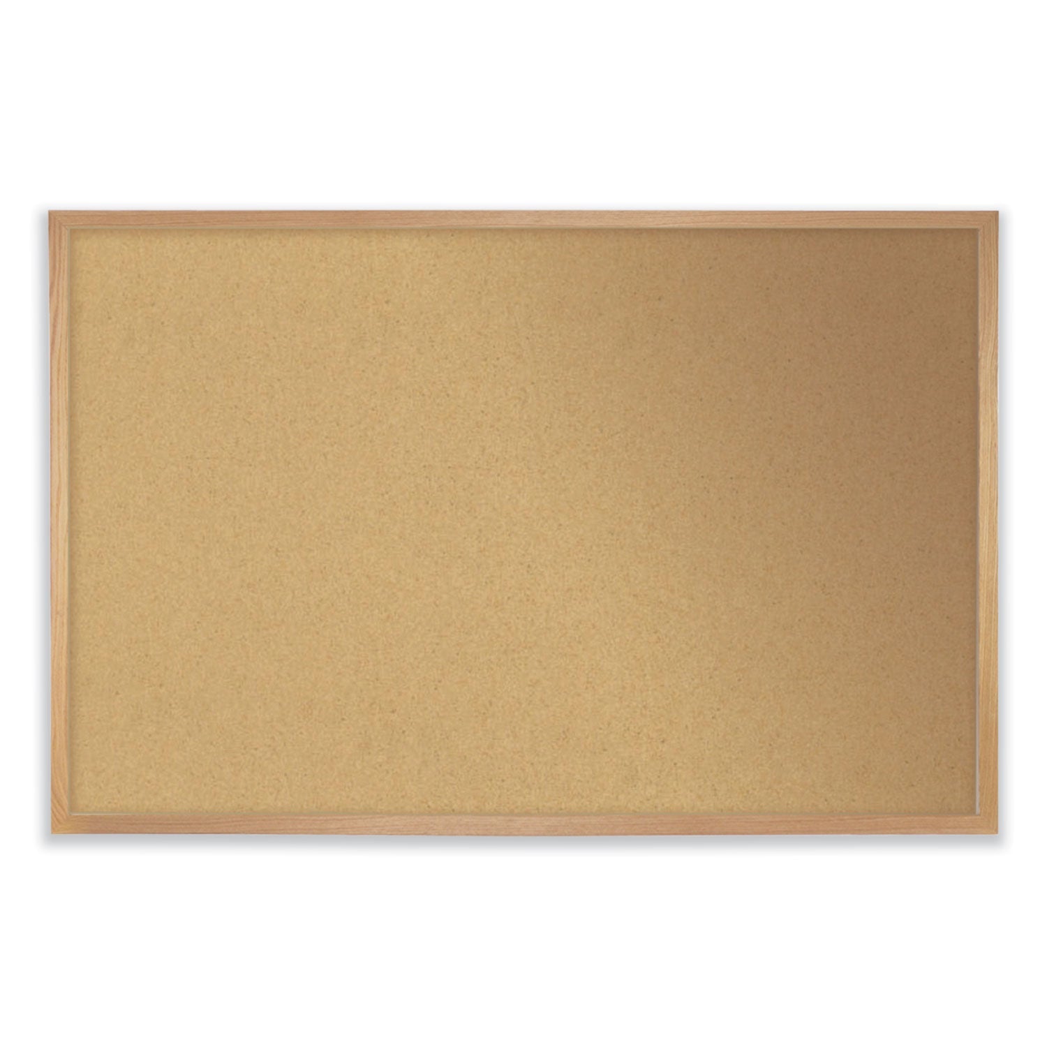 Ghent Aluminum-Frame Natural Corkboard, 36" x 24", Tan Surface, Satin Aluminum Frame