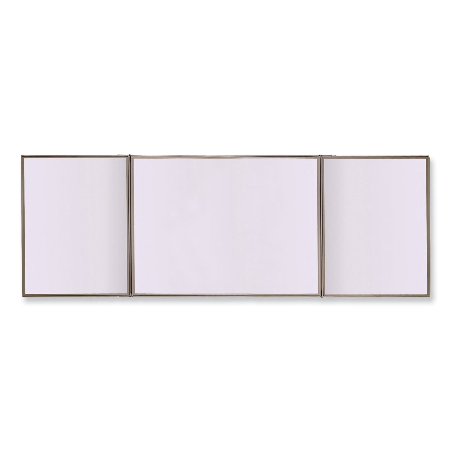 Ghent VisuALL PC Whiteboard Cabinet with Fabric Bulletin Board Exterior Doors, 36" x 24", Beige/White Surface, Satin Aluminum Frame