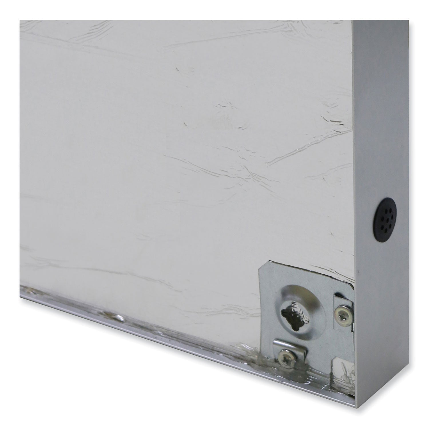 Ghent 1 Door Enclosed Vinyl Bulletin Board with Satin Frame, 30" x 36", Silver Surface, Satin Aluminum Frame