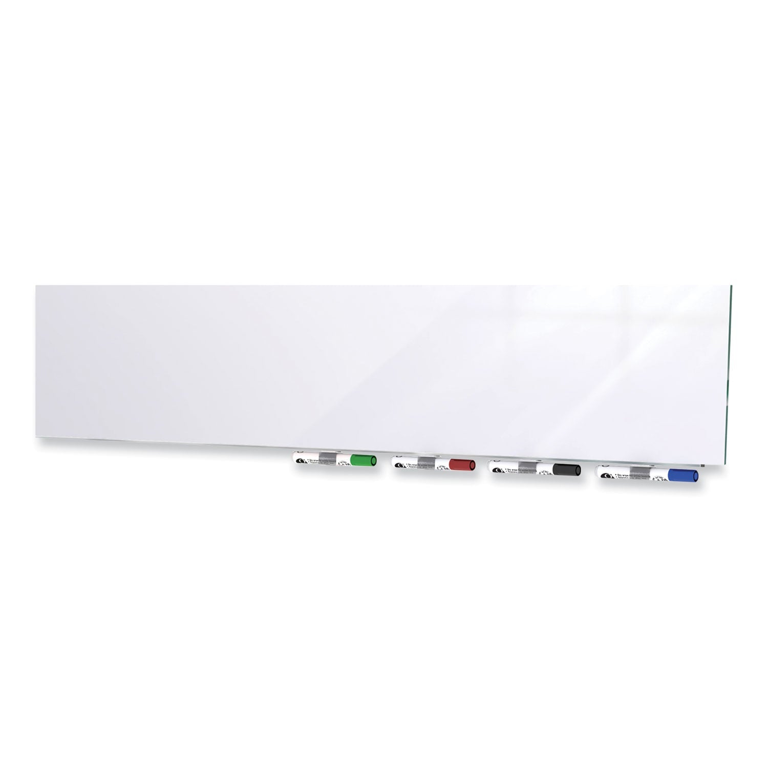 Ghent Aria Low-Profile Frameless Magnetic Glassboard, 96" x 48", White Surface