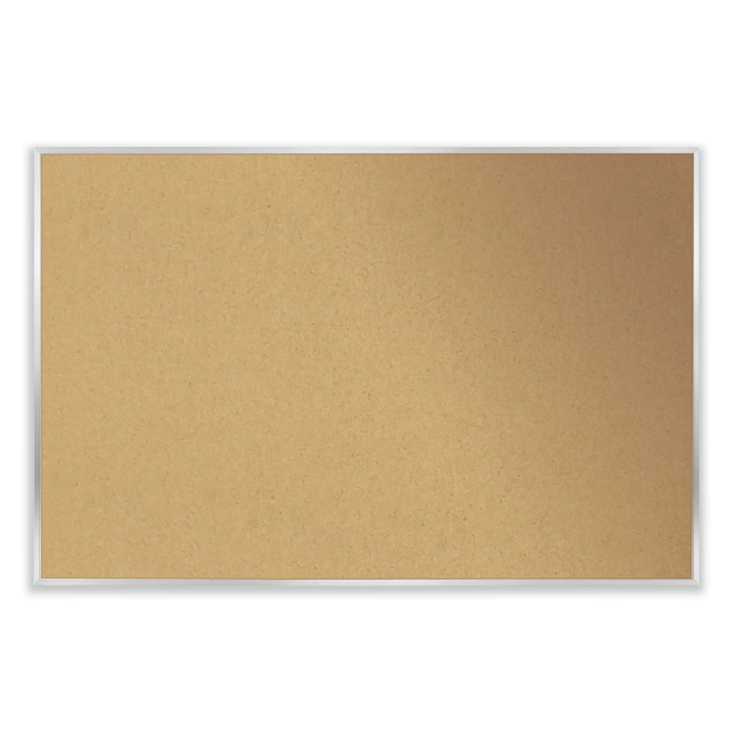 Ghent Aluminum-Frame Natural Corkboard, 60.5" x 48.5", Tan Surface, Satin Aluminum Frame