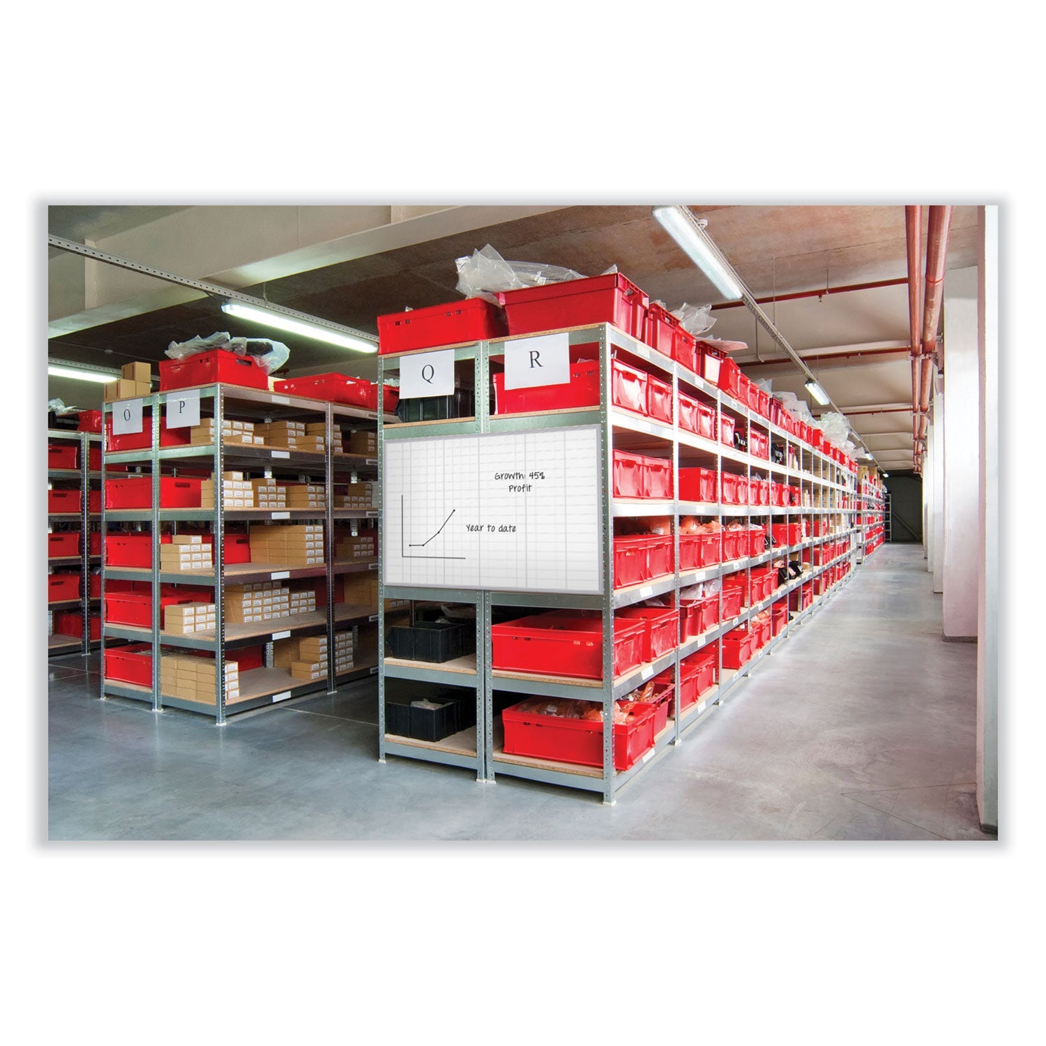 Ghent Non-Magnetic Whiteboard with Aluminum Frame, 48" x 35.81", White Surface, Satin Aluminum Frame