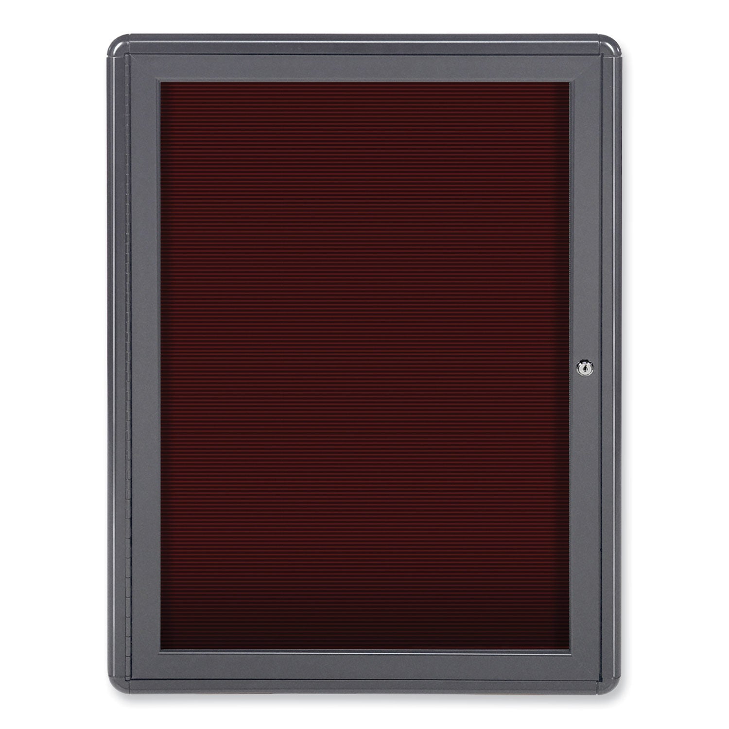 Ghent Enclosed Letterboard, 24.13" x 33.75", Burgundy Surface, Powder-Coated Gray Aluminum Frame - Bloom Skins