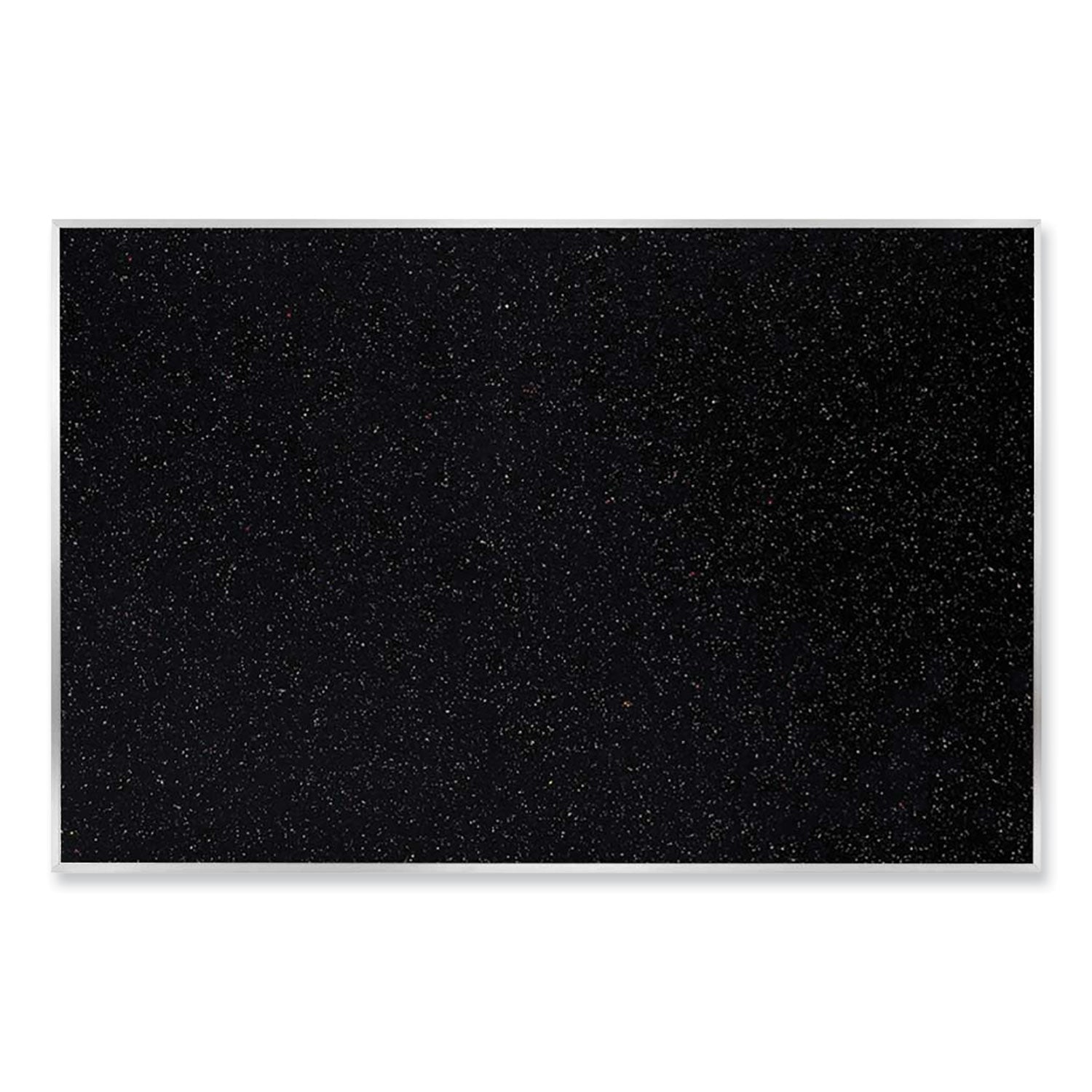 Ghent Aluminum-Frame Recycled Rubber Bulletin Boards, 72.5" x 48.5", Confetti Surface, Satin Aluminum Frame