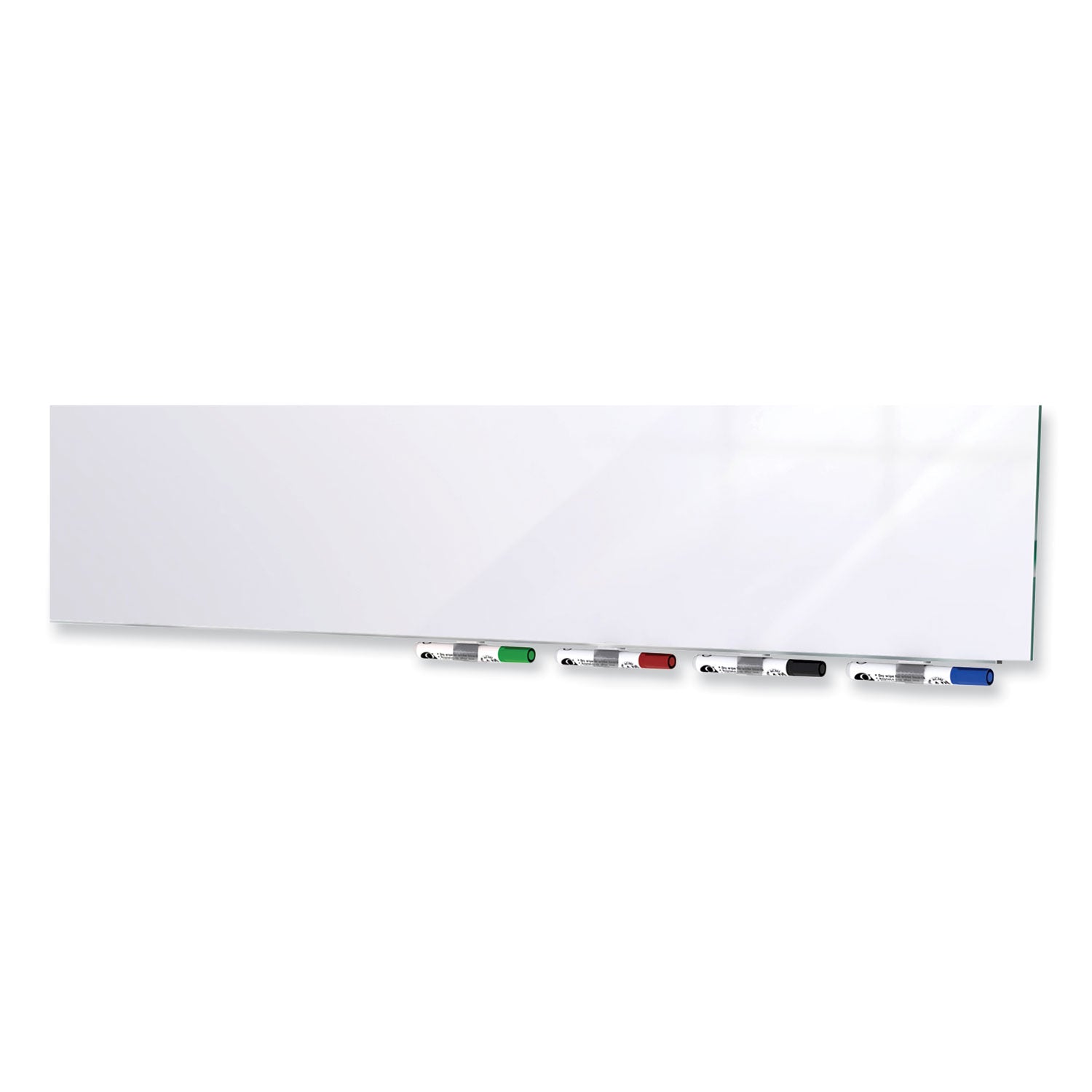 Ghent Aria Low-Profile Frameless Magnetic Glassboard, 72" x 48", White Surface