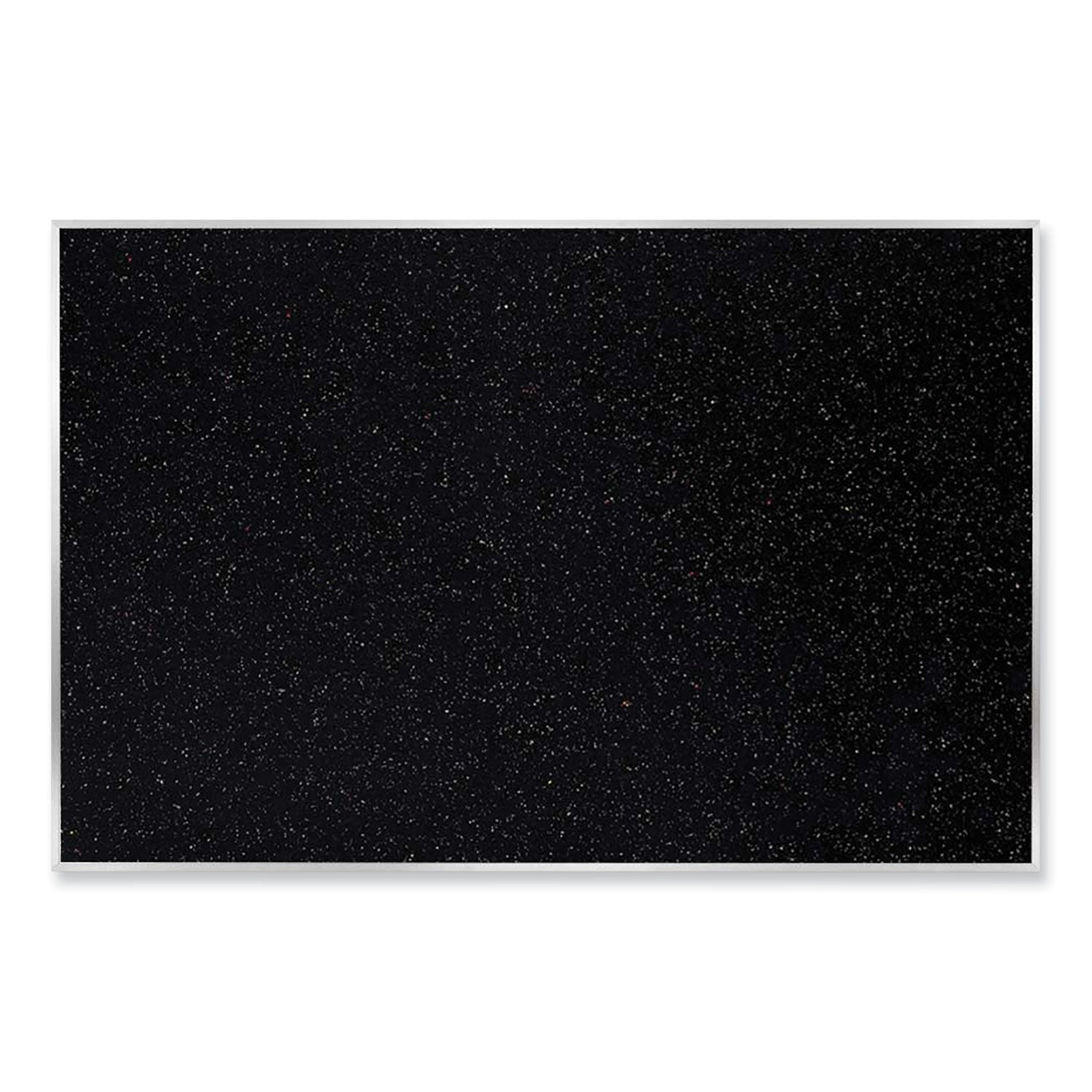 Ghent Aluminum-Frame Recycled Rubber Bulletin Boards, 60.5" x 36.5", Confetti Surface, Satin Aluminum Frame
