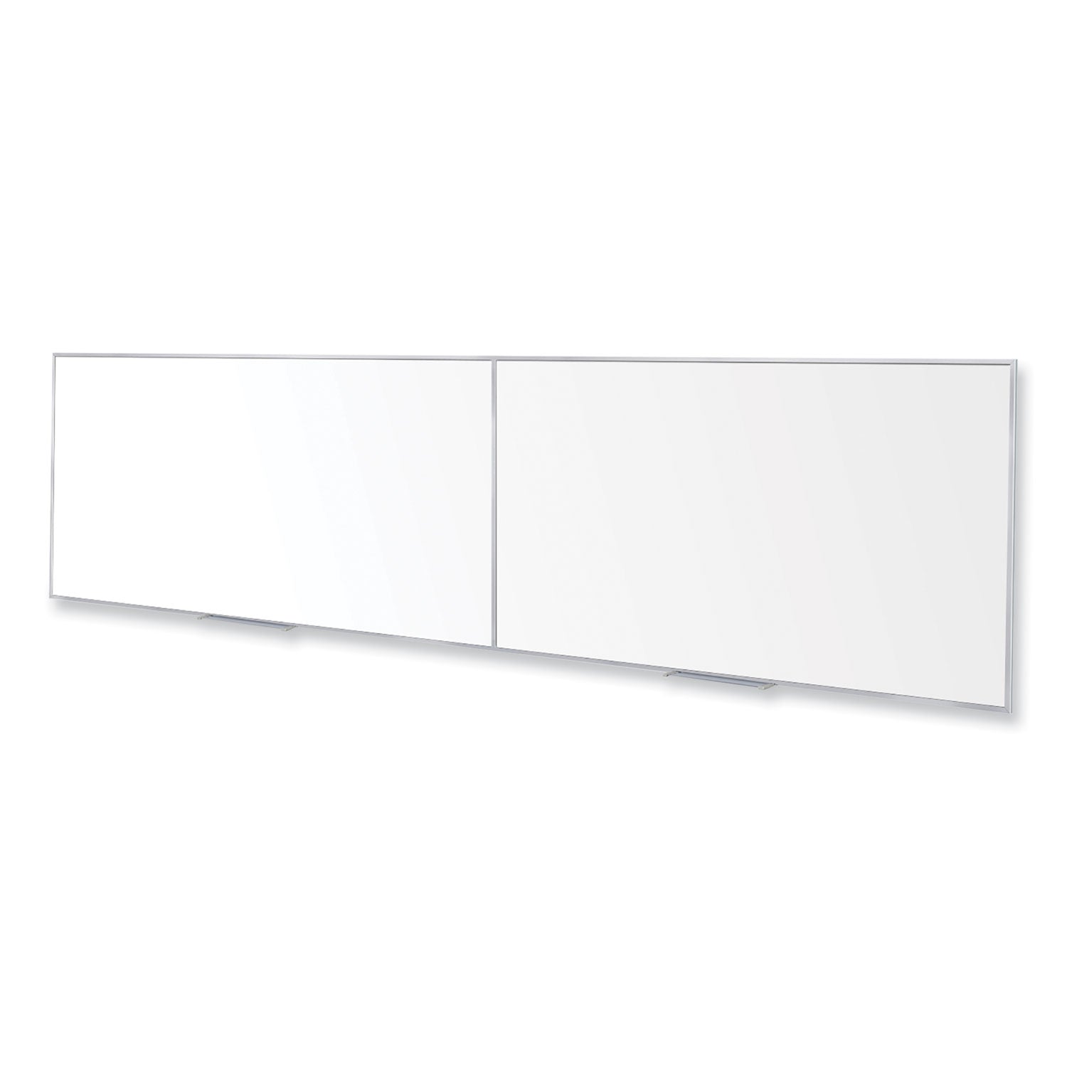 Ghent Magnetic Porcelain Whiteboard with Aluminum Frame, 193" x 48.5", White Surface, Satin Aluminum Frame