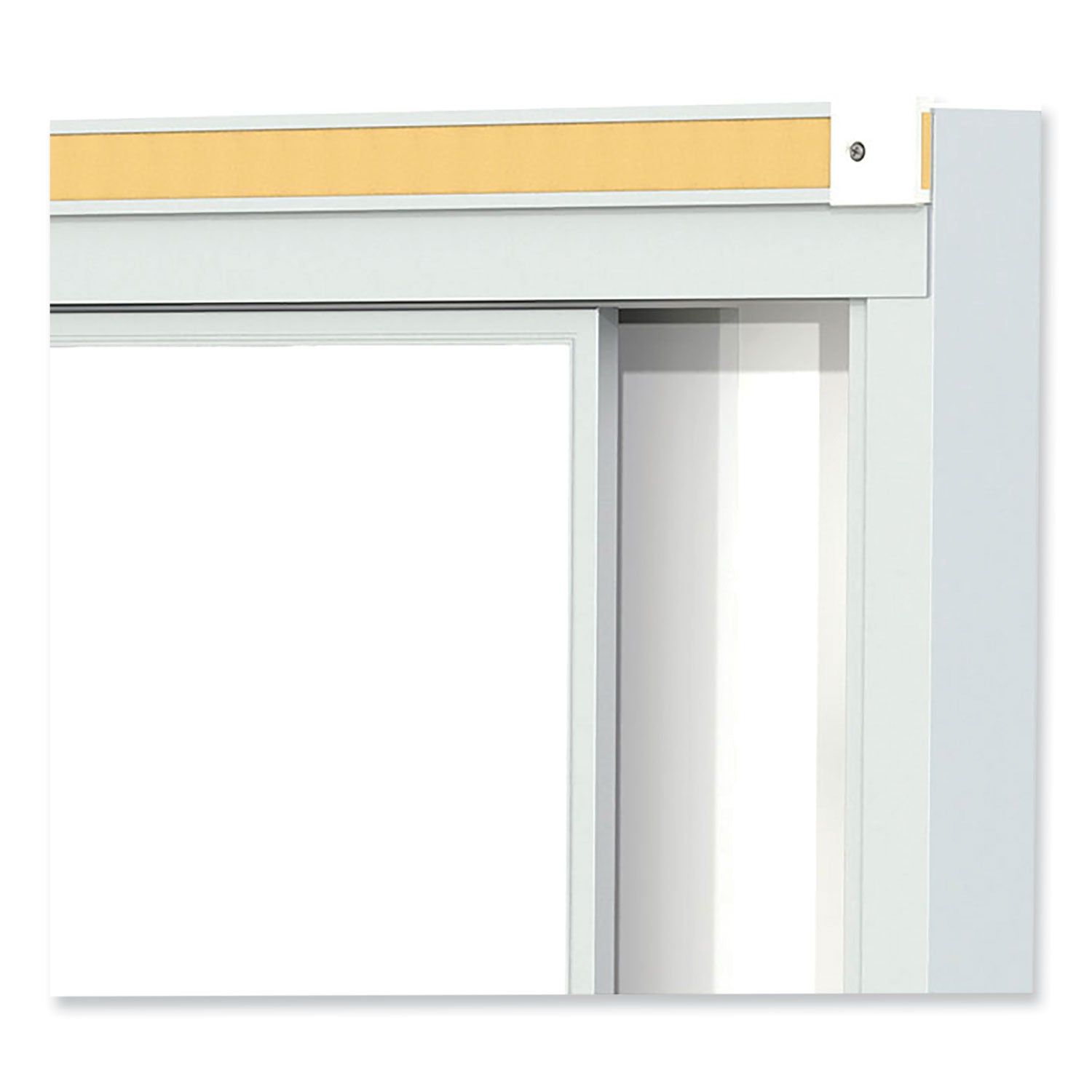 Ghent Horizontal Sliding Porcelain Magnetic Whiteboard, 144" x 48", White Surface, Anodized Aluminum Frame