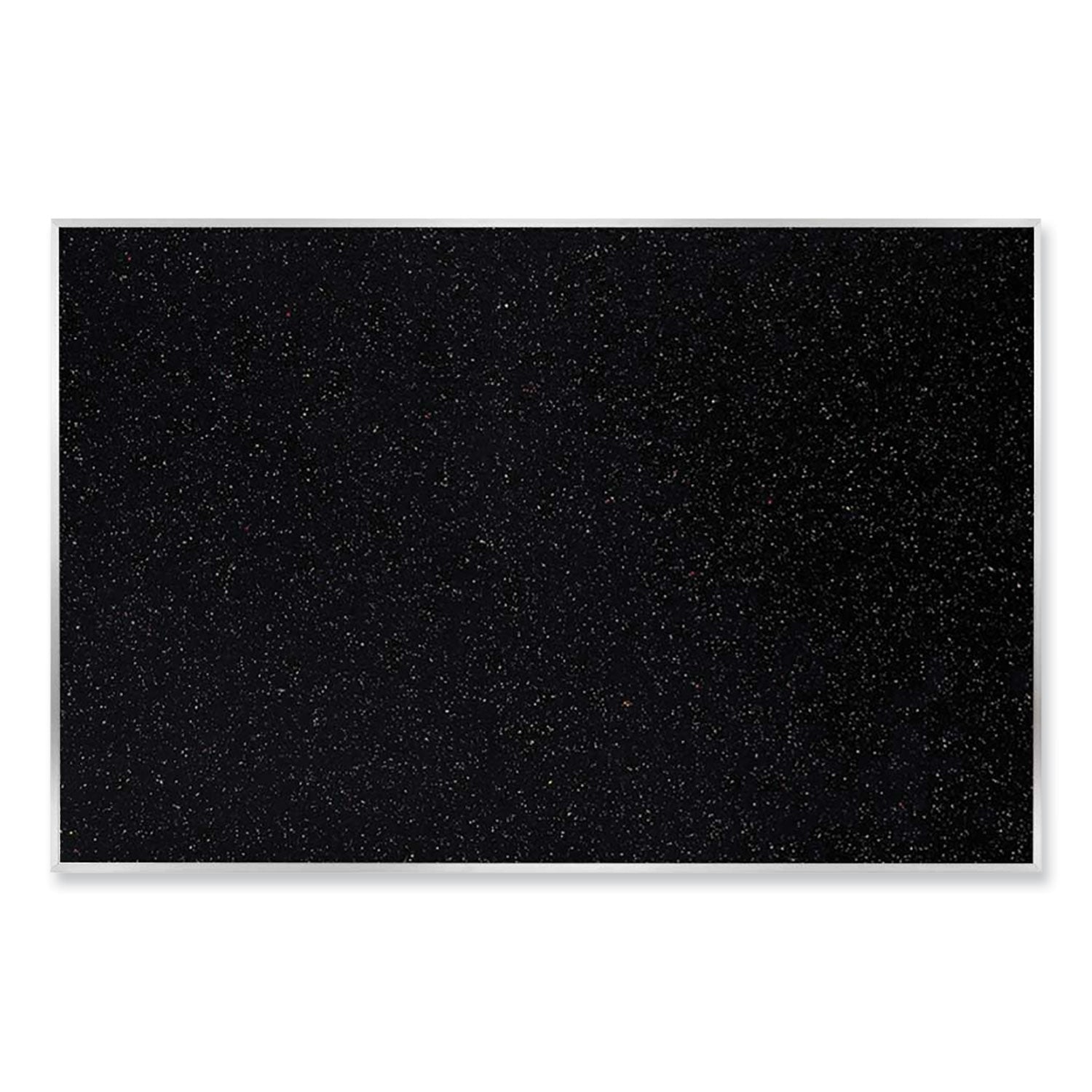 Ghent Aluminum-Frame Recycled Rubber Bulletin Boards, 120.5" x 48.5", Confetti Surface, Satin Aluminum Frame