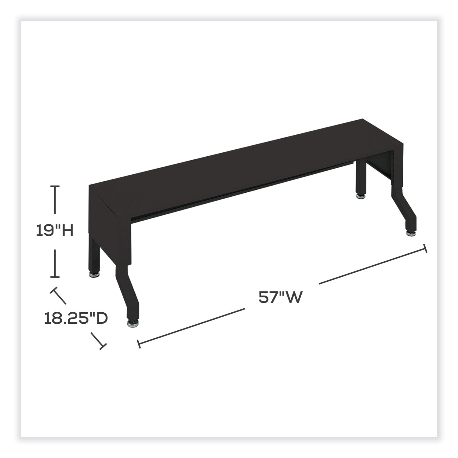 Safco® E-Z Sort Satellite Mail Station Base, 57.5 x 18.25 x 14 to 19, Black