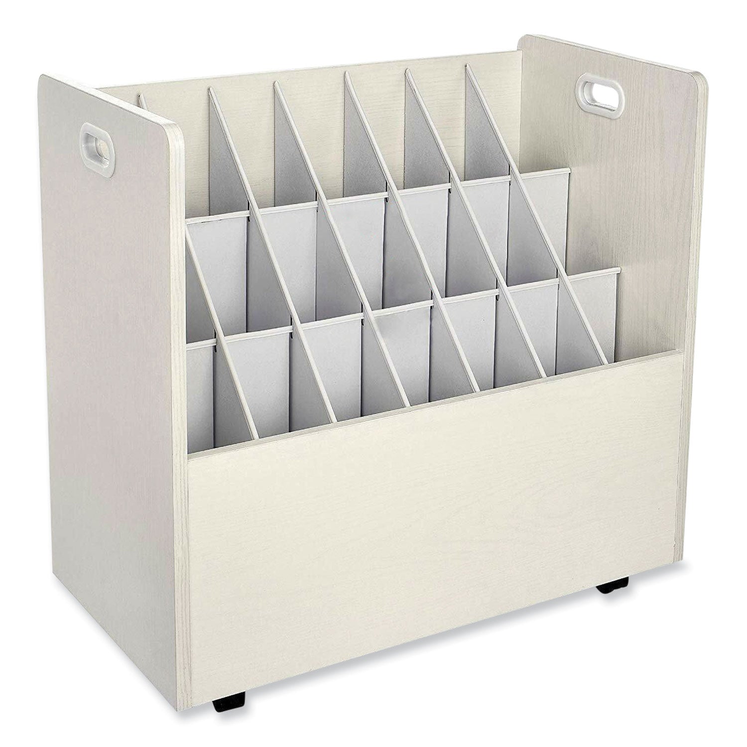 Safco® Mobile Roll File, 21 Compartments, 30.25w x 15.75d x 29.25h, Tan