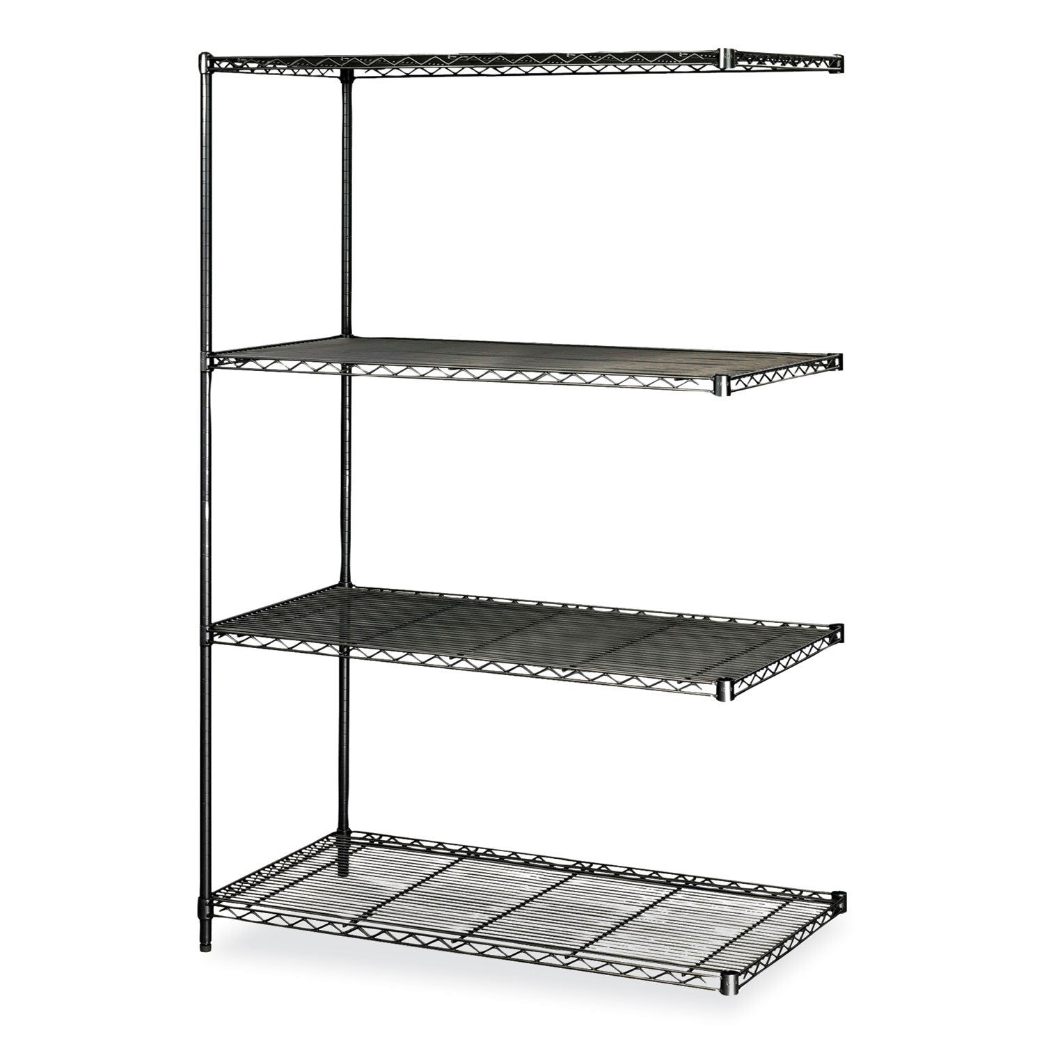Industrial Add-On Shelving Unit | 4-Shelf | Black