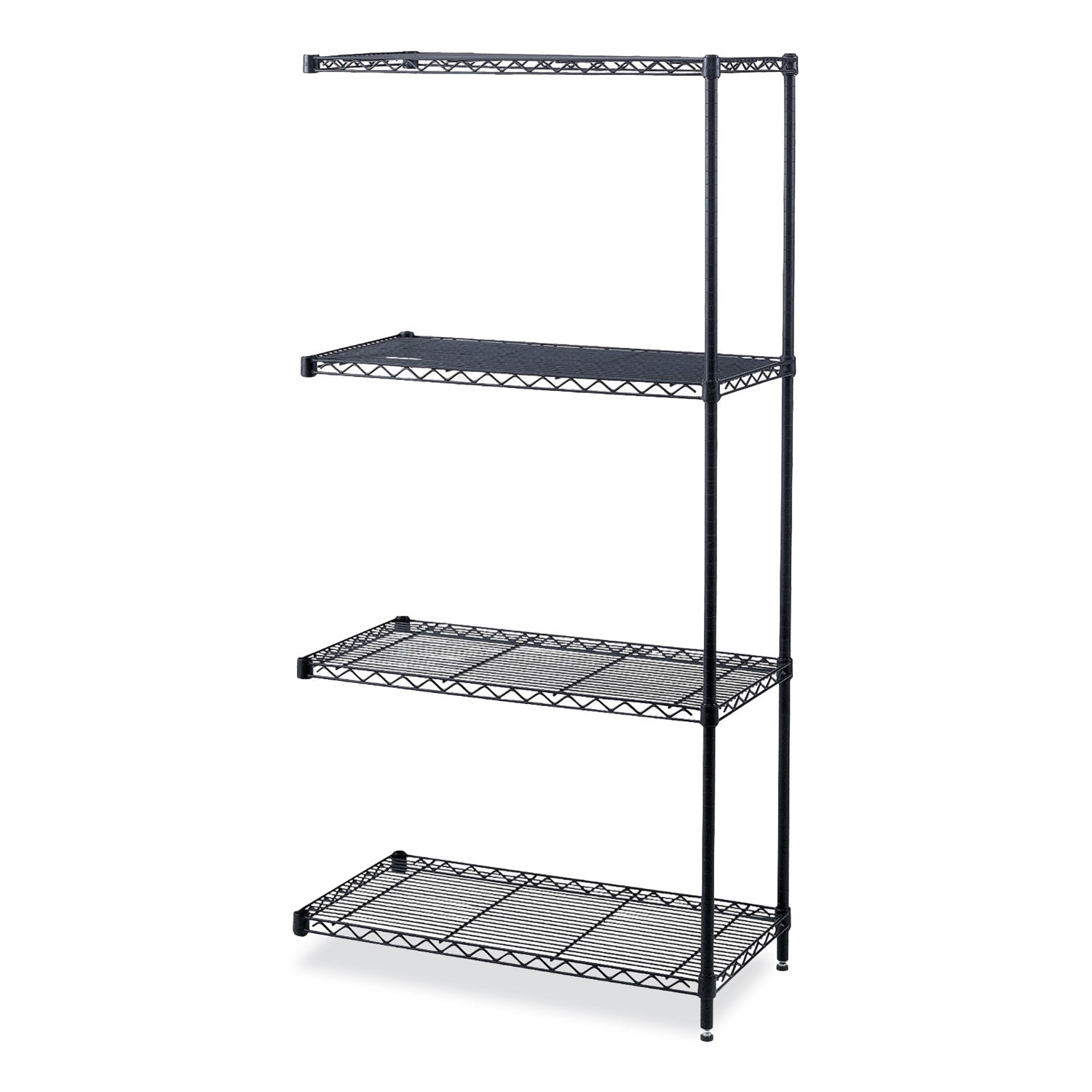 Industrial Add-On Shelving Unit | 4-Shelf | Black