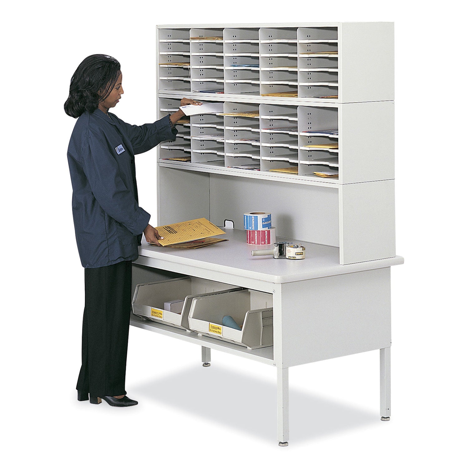 Safco® E-Z Sort Additional Mail Trays, 5 Shelves, 11 x 12.5 x 0.5, Gray