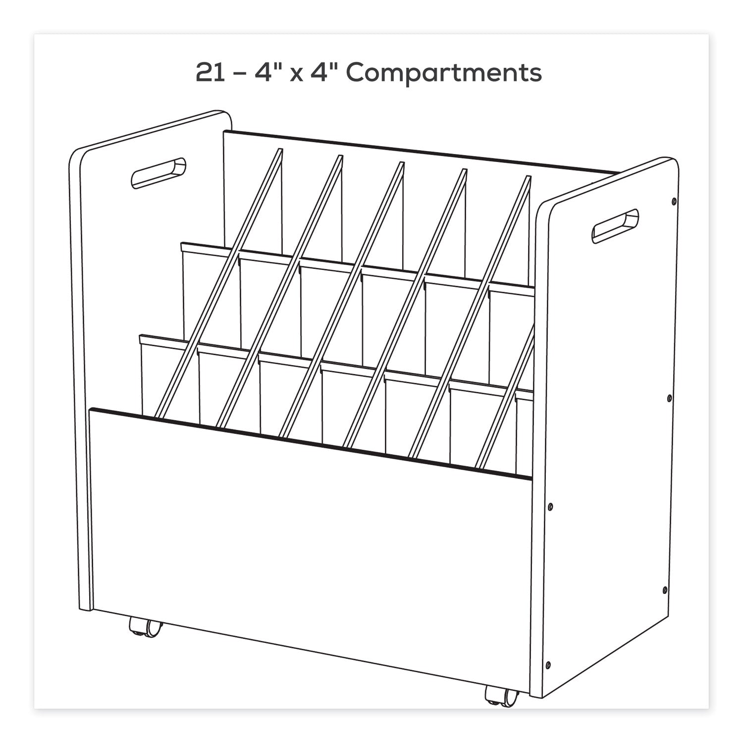 Safco® Mobile Roll File, 21 Compartments, 30.25w x 15.75d x 29.25h, Tan