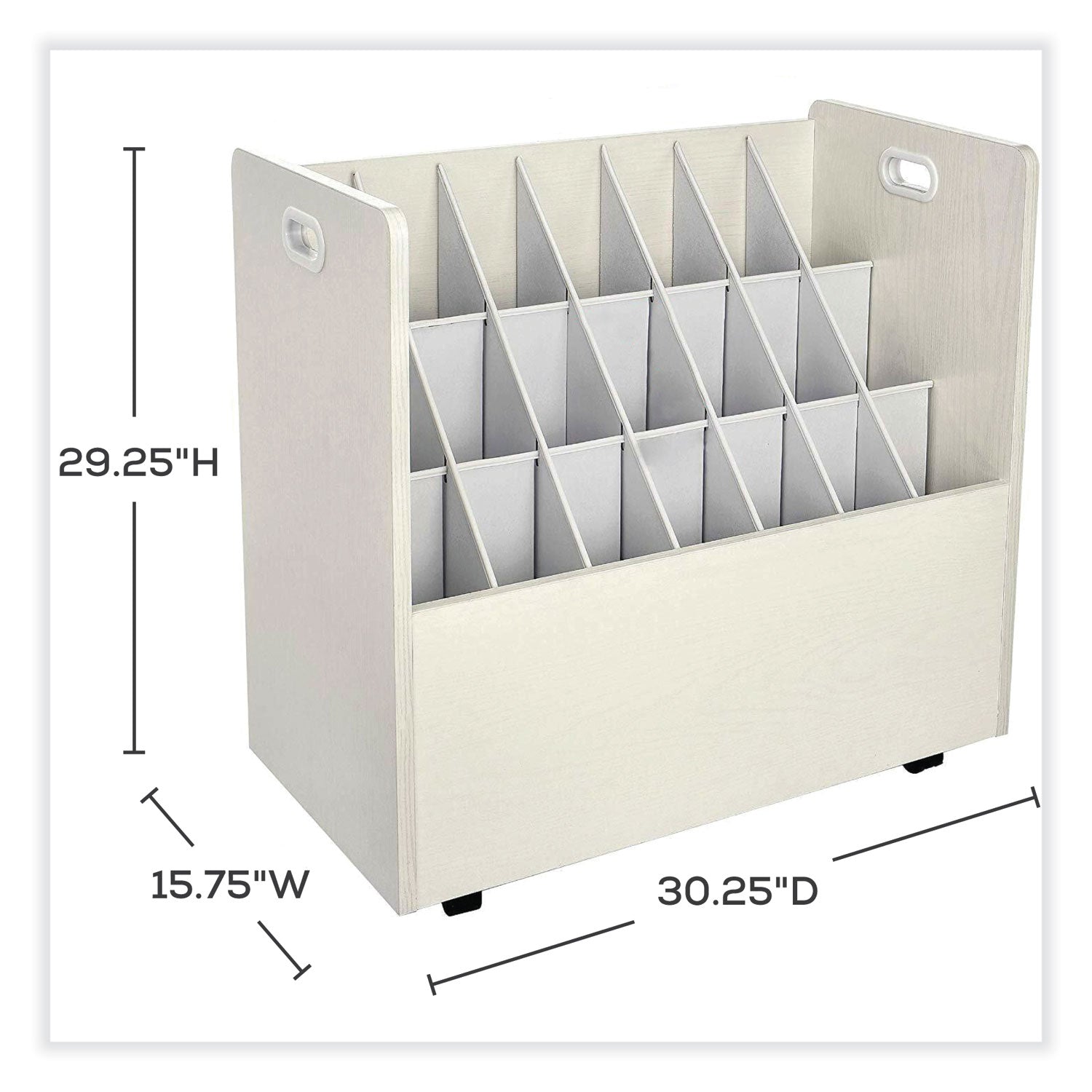Safco® Mobile Roll File, 21 Compartments, 30.25w x 15.75d x 29.25h, Tan