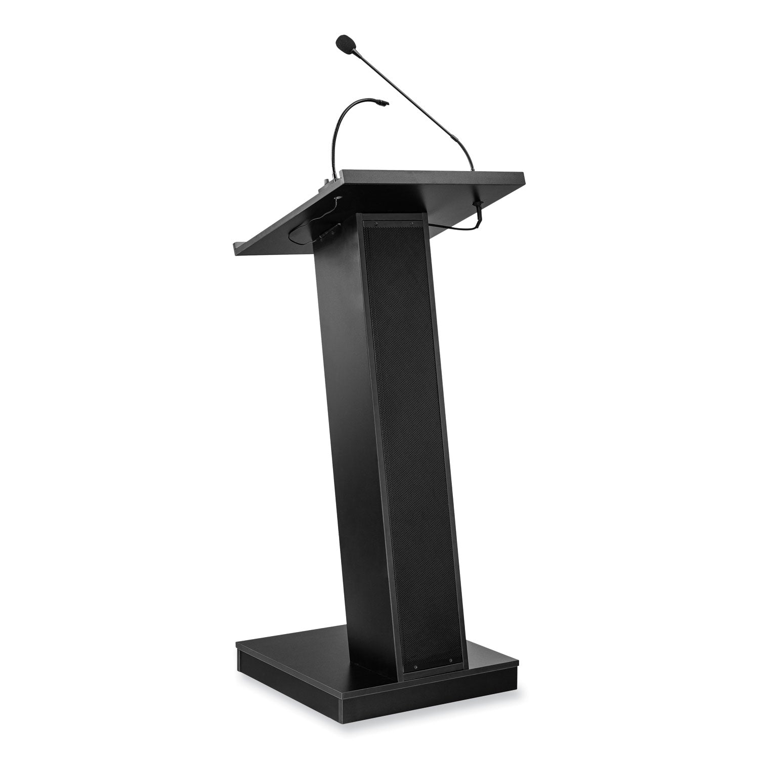 Oklahoma Sound® ZED Lectern with Speaker, 19.75 x 19.75 x 49, Black