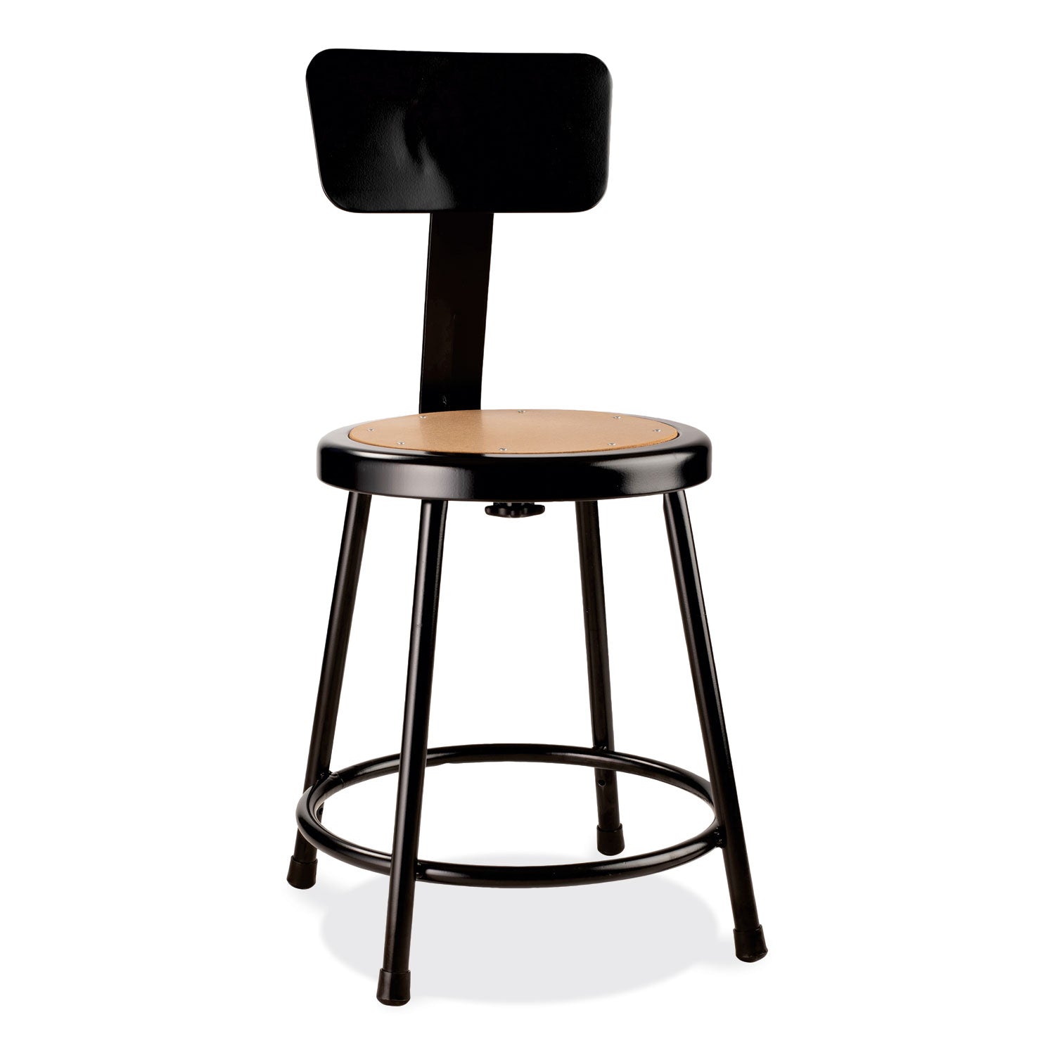 Heavy Duty Stool with Backrest | 18", Brown