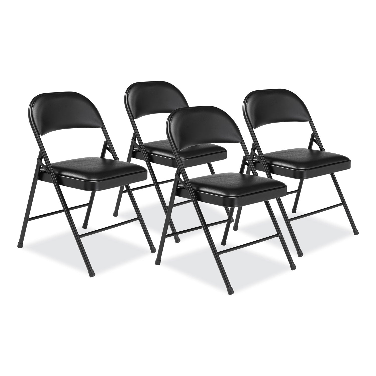 950 Series Vinyl Padded Folding Chair | Black, 4/Ctn