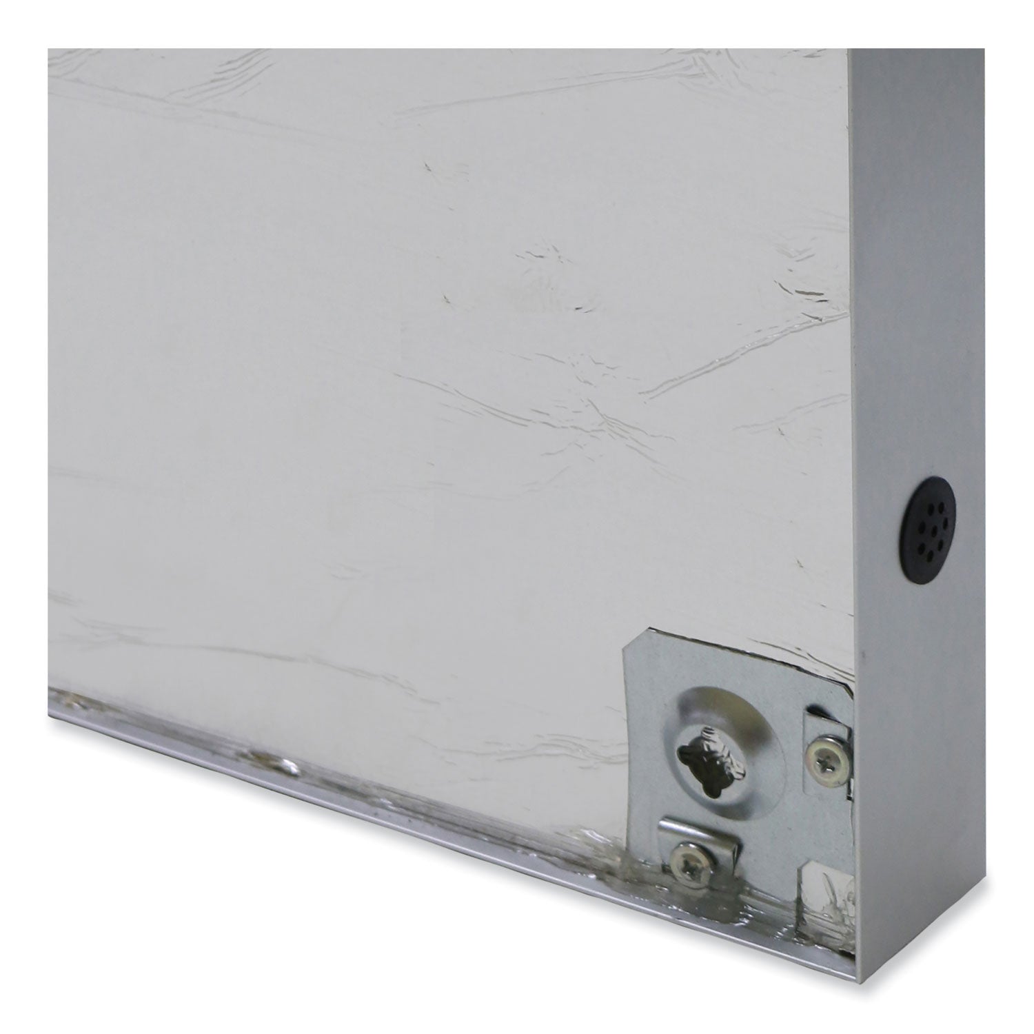 Ghent 1 Door Enclosed Vinyl Bulletin Board with Satin Frame, 36" x 36", Silver Surface, Satin Aluminum Frame