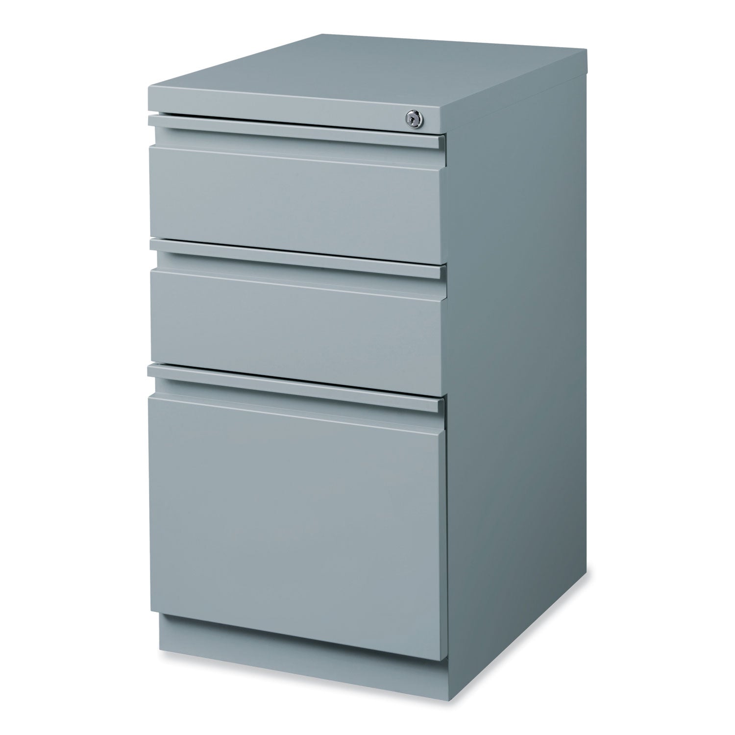 Hirsh Industries® Full-Width Pull 20 Deep Mobile Pedestal File, 3-Drawer: Box/Box/File, Letter, Platinum, 15 x 19.88 x 27.75 - Bloom Skins