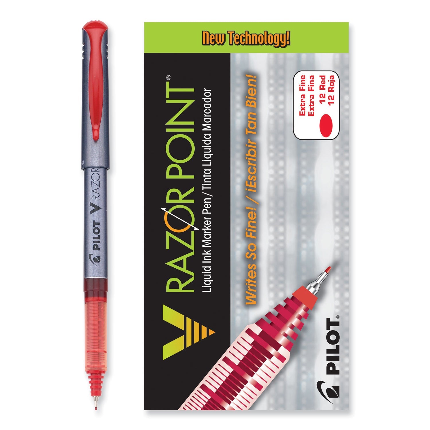 Pilot V Razor Point Liquid Ink Pen | Red Dozen